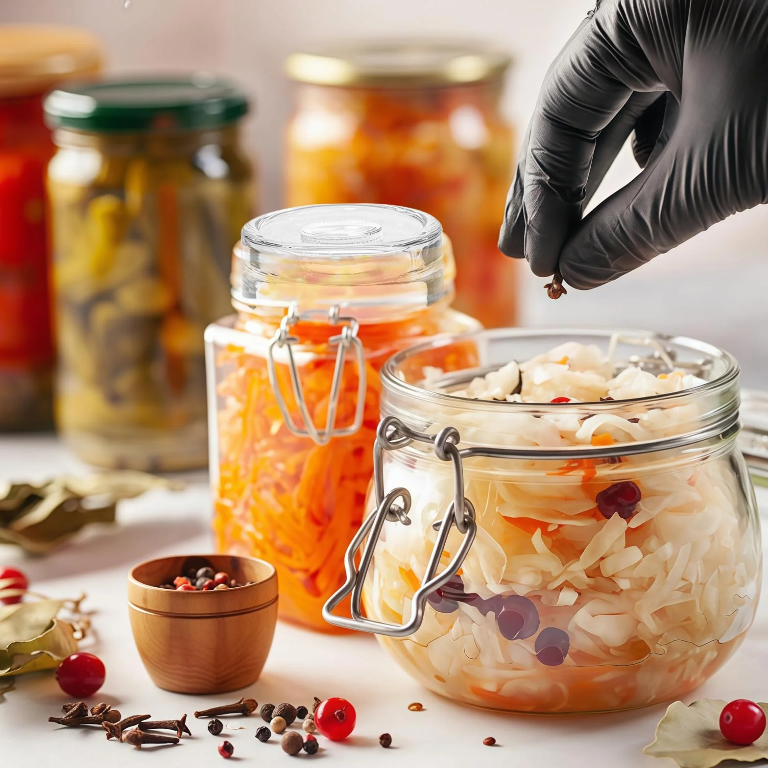 Pesos de vidrio para fermentar tarro fermentación pesado con mango piedra chucrut kimchi