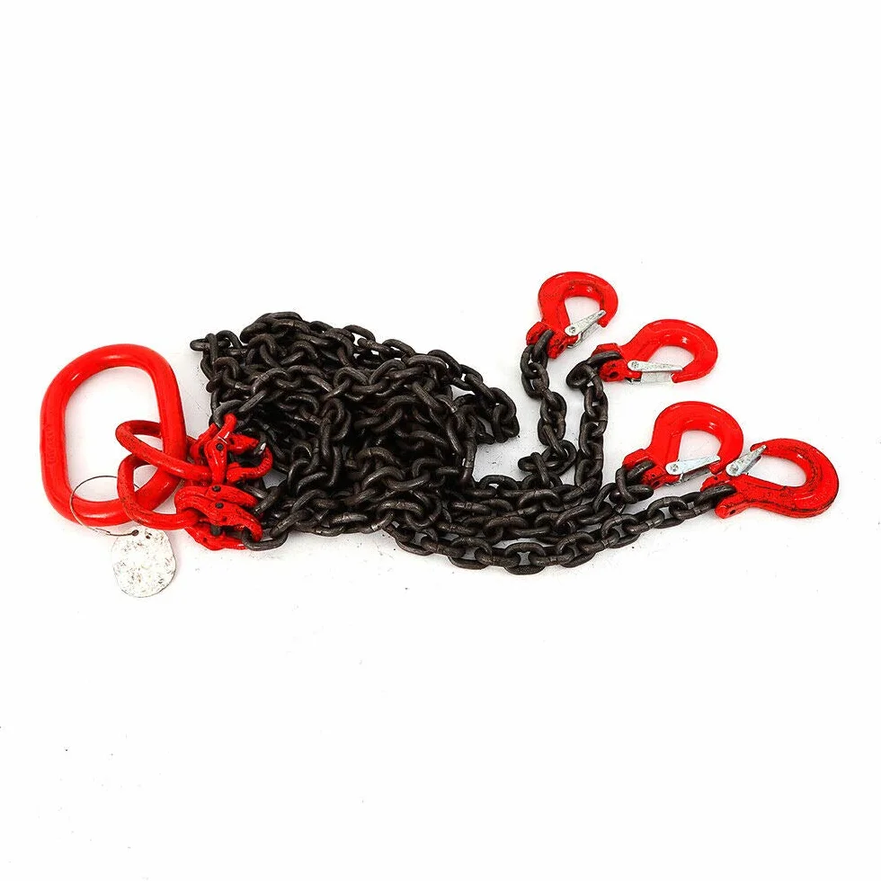 Cadena colgante de 1,5 m, 4 hebras, 5 T, gancho de cabeza de horquilla, colgador de grúa