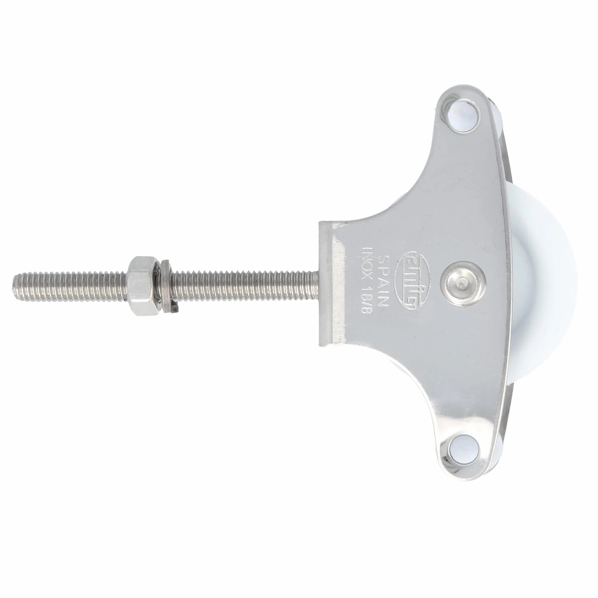 Polea con Roldana de Plástico 39 mm Mod.212 M6 x 60 mm Acero Inoxidable 18/8 para Tendederos