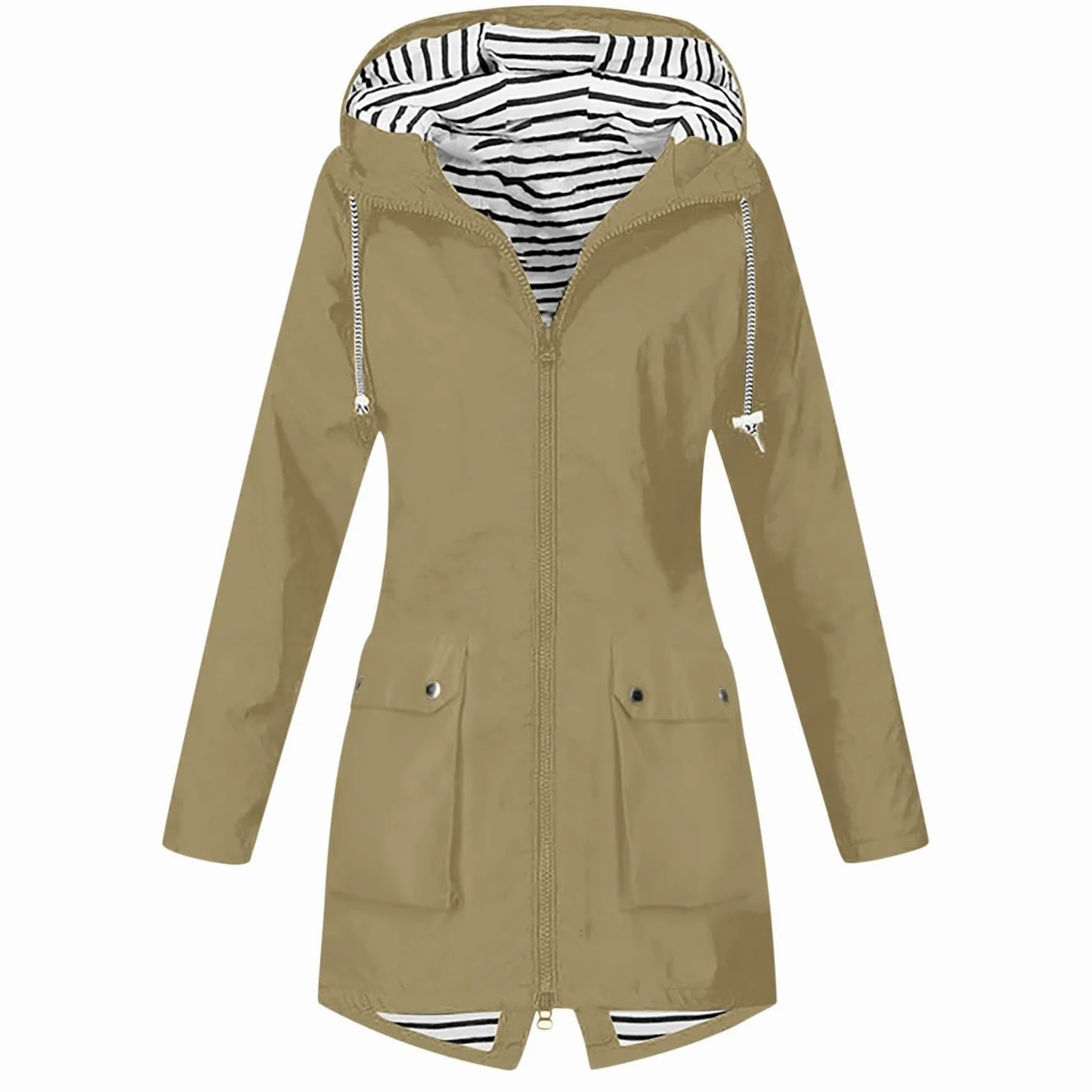 Generisch Chubasquero ligero para mujer con cremallera para mujer, Hardshell, para exteriores, con capucha, chaqueta de senderismo, 1 chaqueta de invierno para mujer