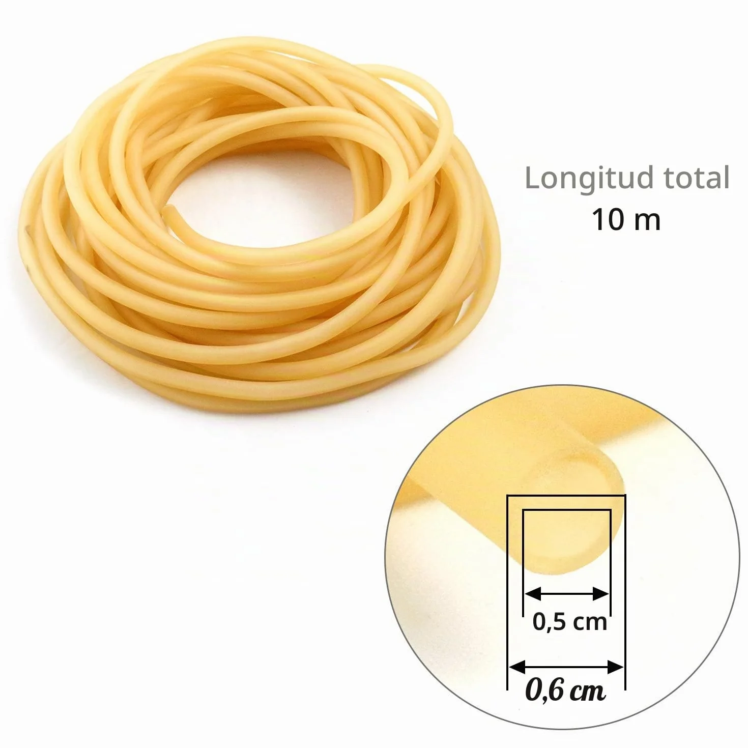 QWORK® Tubos de caucho natural manguera 10m 6mm OD 4mm ID para tirachinas hogar hospital laboratorio