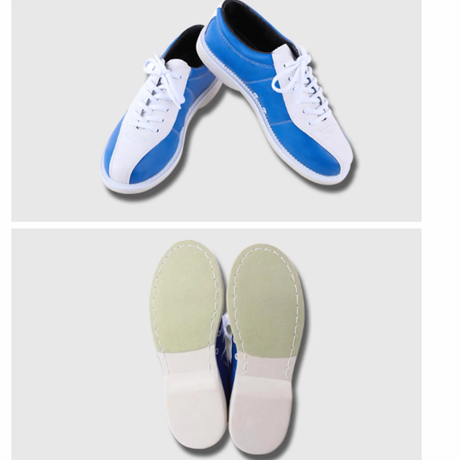 Zapatos de Bolos Hombres Mujeres Antideslizantes Ligero Cuero Azul