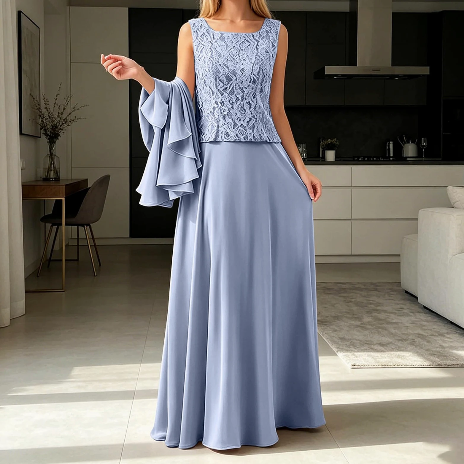 Falda larga de verano para mujer, elegante conjunto de tres piezas con falda larga para ocasiones formales, vestido de noche favorecedor para fiestas, bailes de graduación