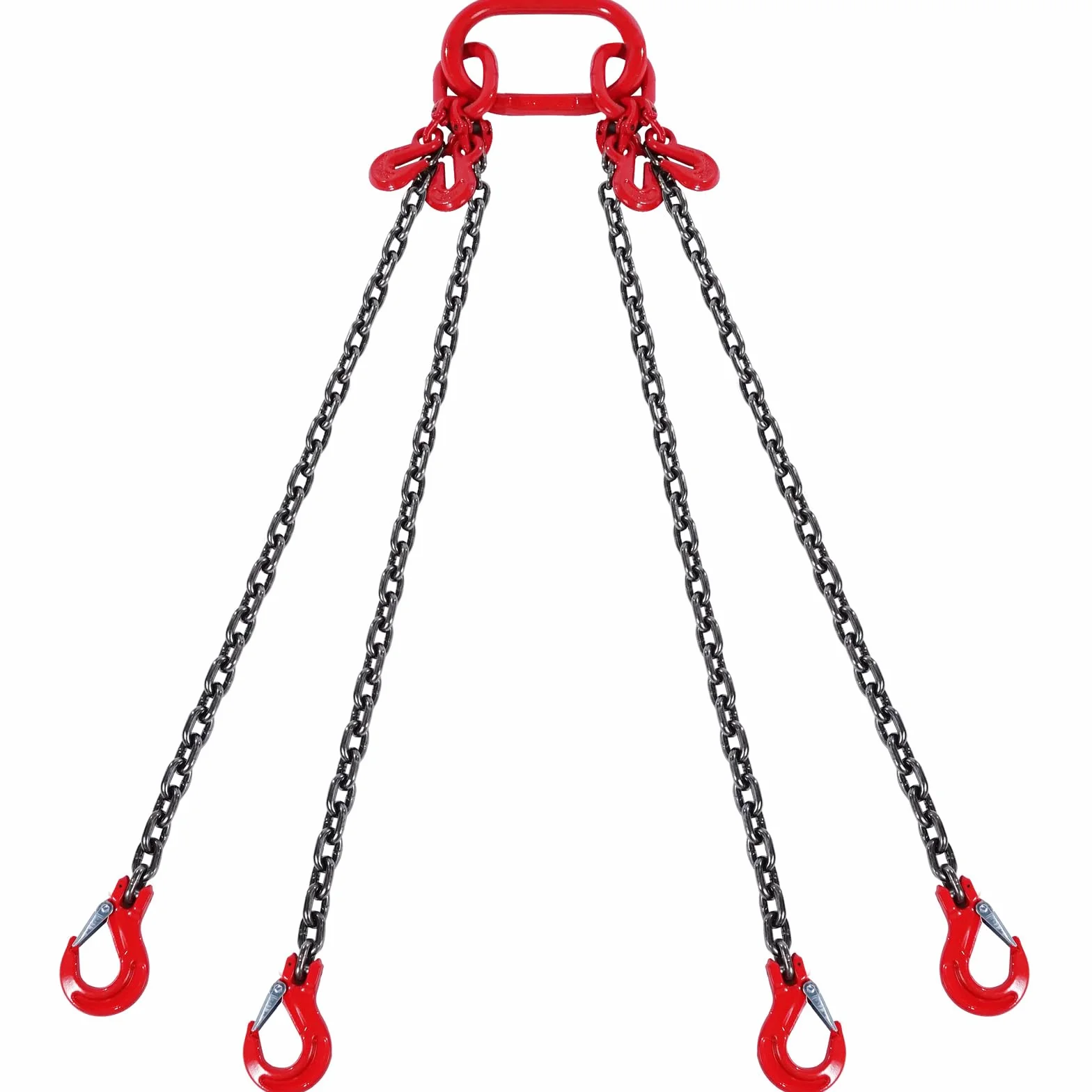 VEVOR Eslinga de Cadena de Elevación 4 Cadenas G80 10mm x 300cm 8344 kg