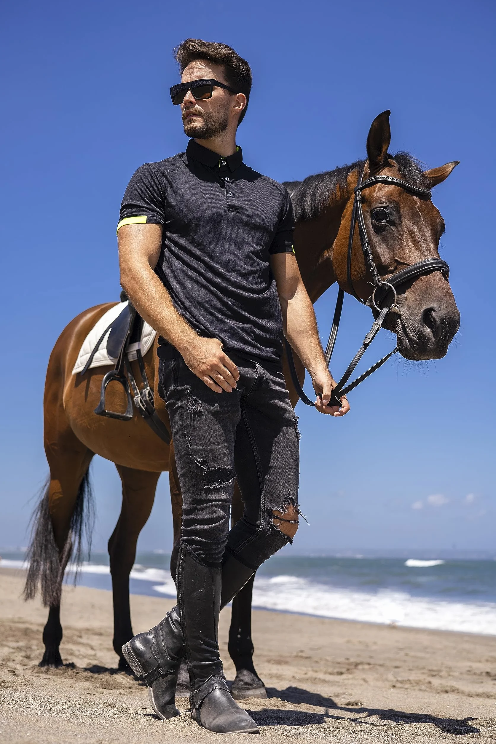 HUAKANG 3 Piezas Polo Hombre Manga Corta Deporte Ocio Secado Rápido Transpirable Camiseta Golf Polos Hombre