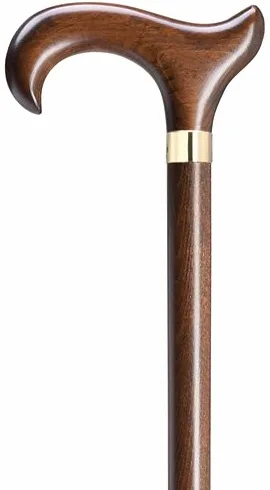 Men Extra Tall Stylish Walnut Finish Derby Cane -Affordable Gift! Item #DHAR-9764907