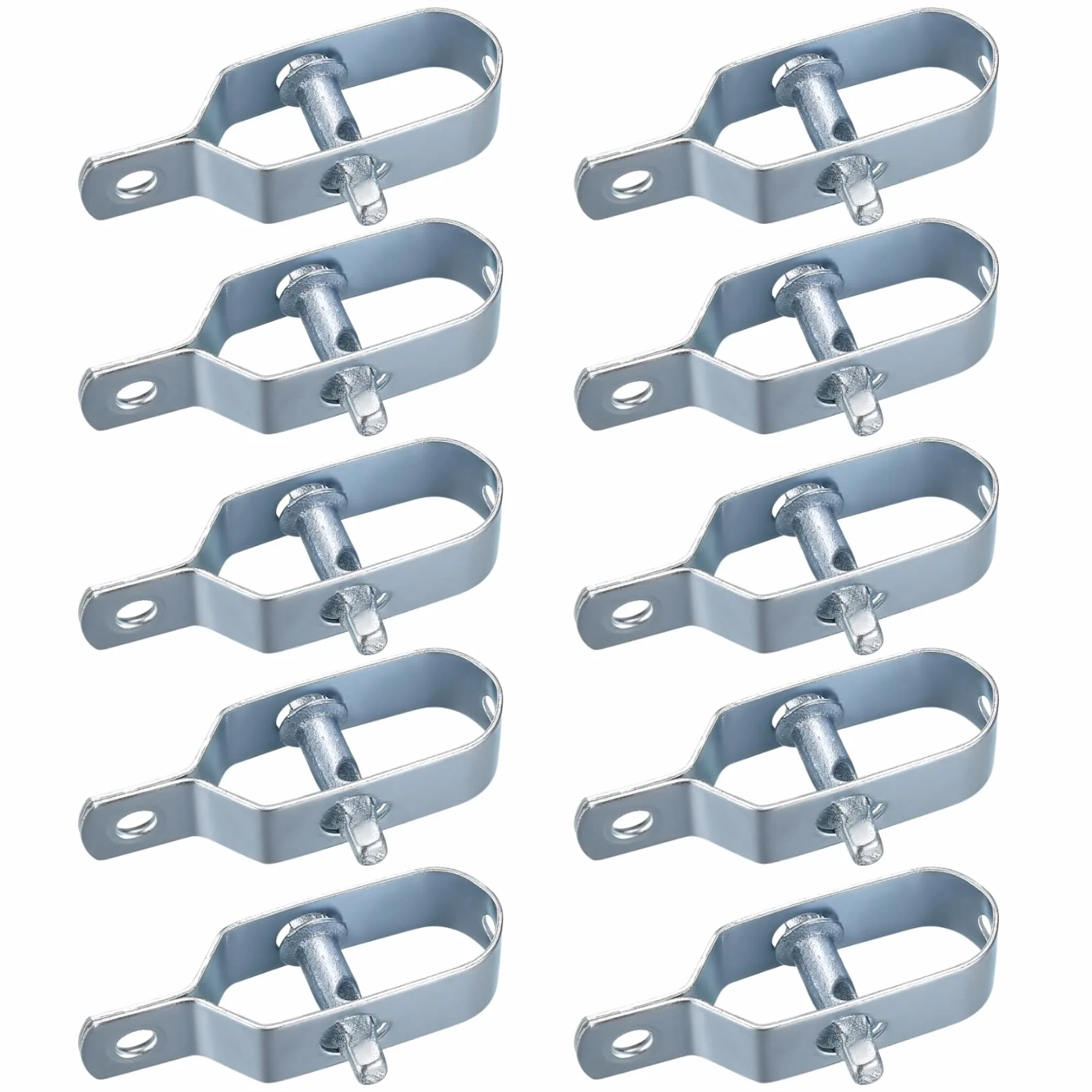 Tensor de Alambre Galvanizado con Trinquete para Malla y Vallas, 10 Piezas Plateado