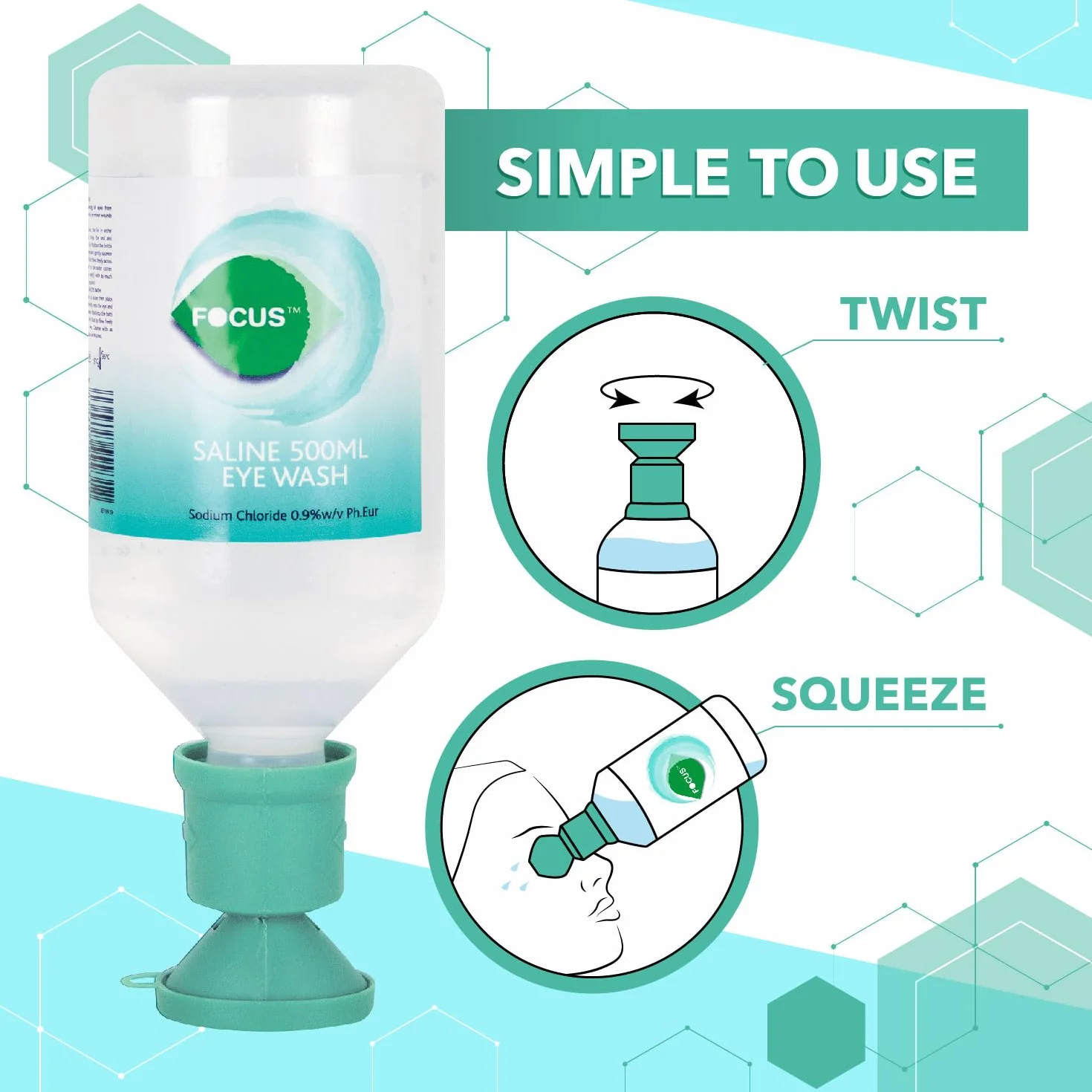 Enfoque Salino Líquido Para Los Ojos 500Ml Estéril