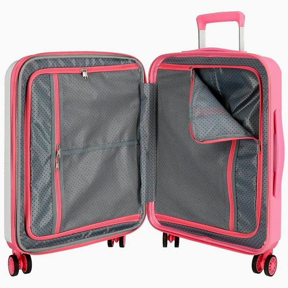Pepe Jeans Estela Maleta de cabina Rígida, Blanco, 4 Ruedas Dobles | 40x55x20 cms