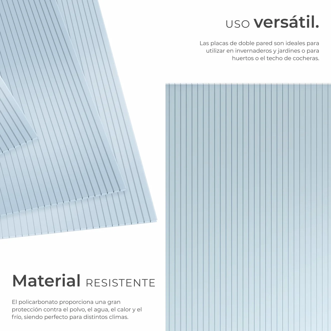tectake Placas de Policarbonato Transparente 121x60.5x0.4 cm Resistente UV Exterior Tejado Marquesina