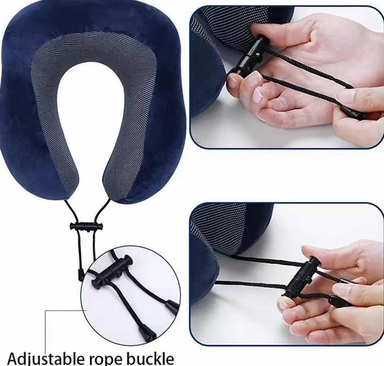 Almohada de Viaje Cojin de Viaje Almohada De Viaje De Espuma Viscoelástica, Almohada De Viaje De Algodón Para El Cuello Con Bolsa De Almacenamiento Para Aviones Almohada Viaje Almohada Cuello(Blue)