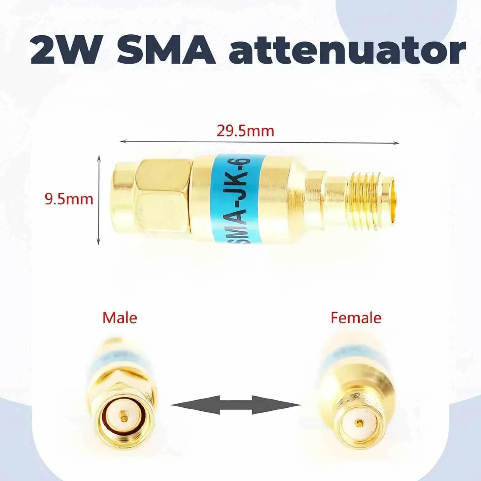 BECEN Atenuador SMA RF 10dB 6G 2W