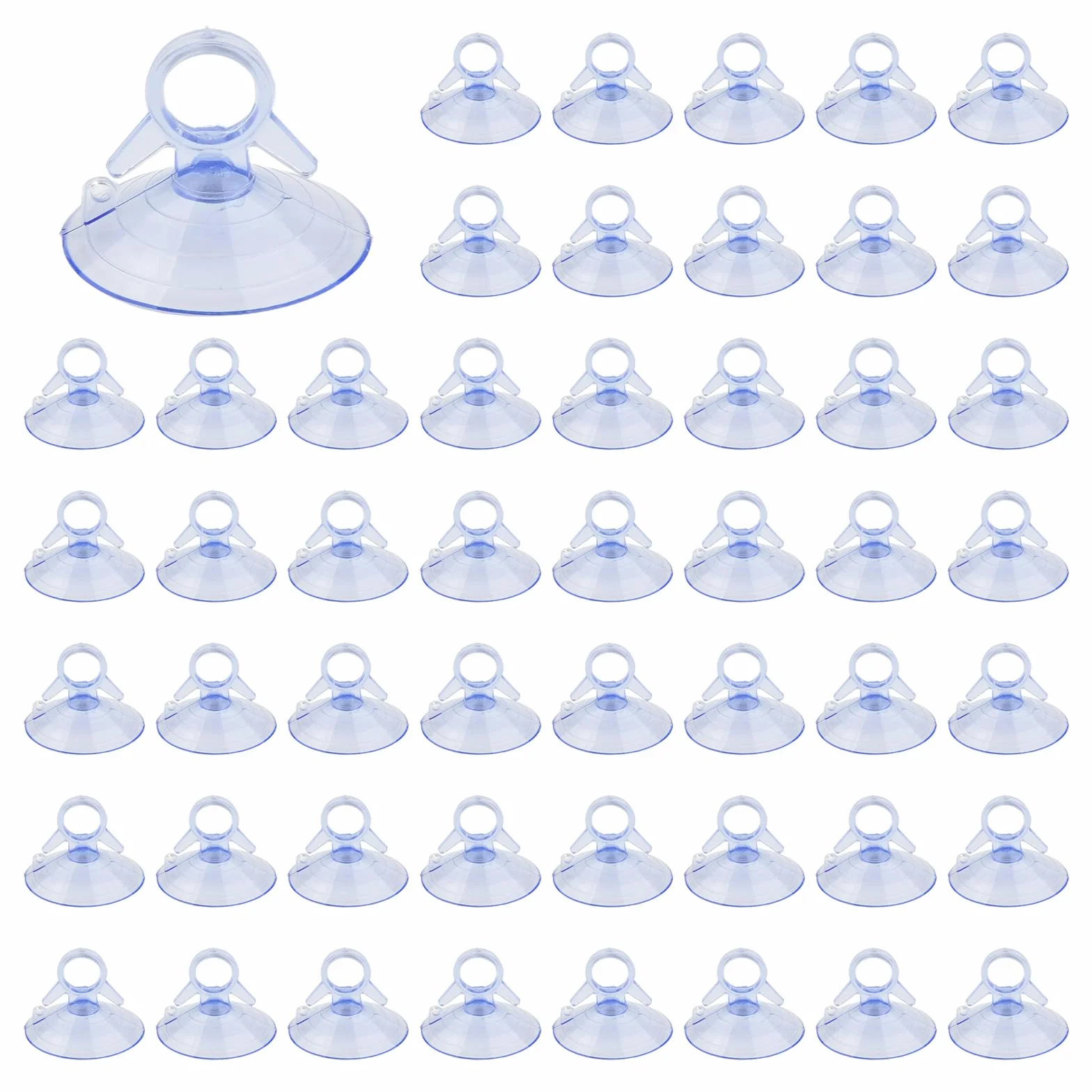 Ventosas Transparentes de Plástico PVC 45mm Extra Fuertes 50 Piezas para Cocina Baño Acuario