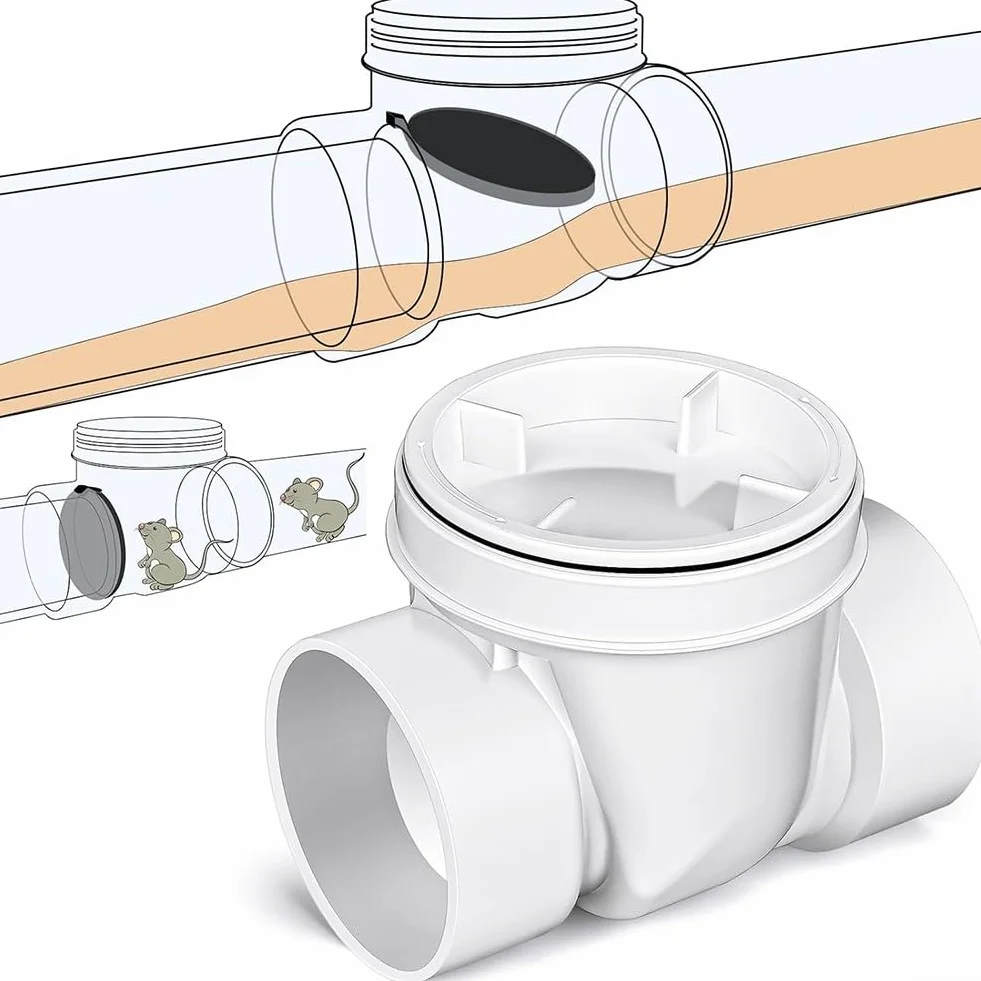 Válvula de remanso PVC 1-1/2 pulgadas para drenaje