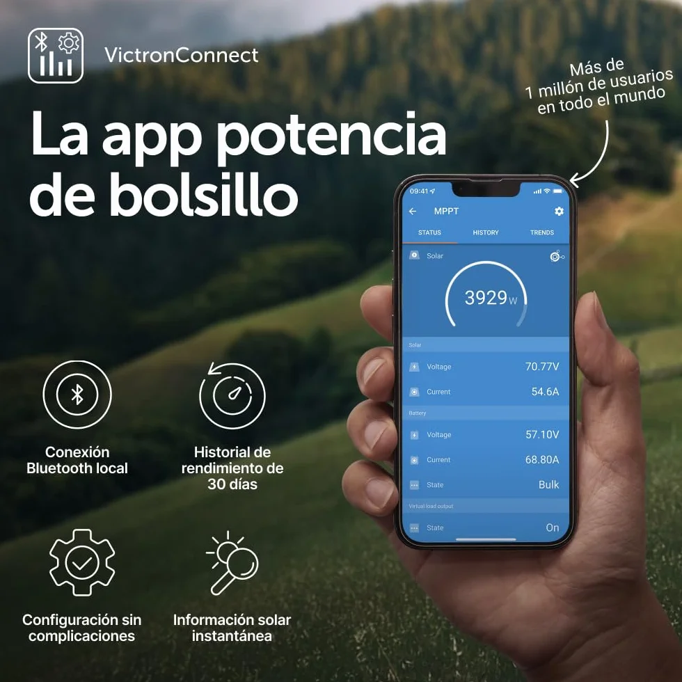 Victron Energy SmartSolar MPPT 100V 50A 12/24V Controlador de Carga Solar con Bluetooth