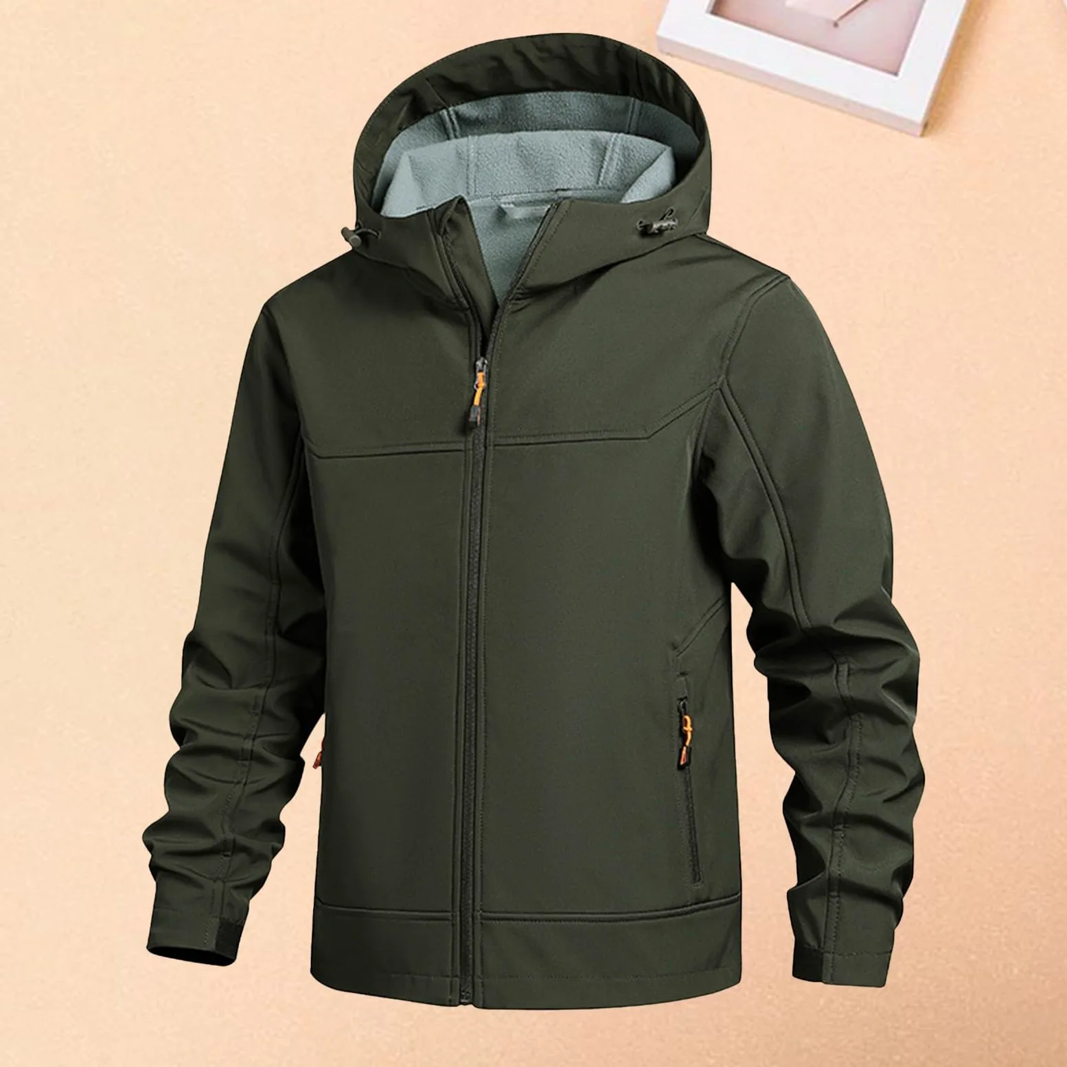 Generisch Chubasquero para hombre, chaqueta de exterior, impermeable y funcional, práctica chaqueta softshell multifunción, chaqueta de senderismo Anorak para hombre, chaqueta de trekking con