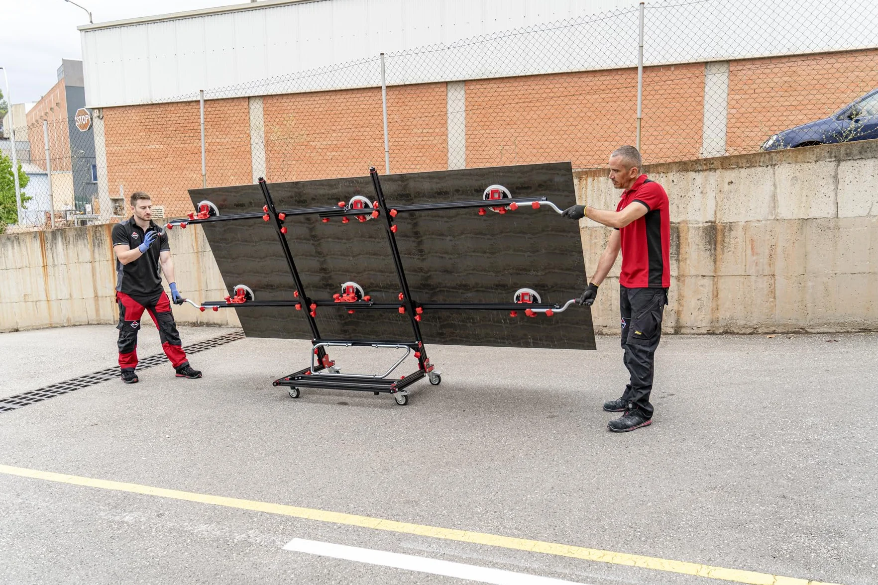 RUBI Transportador Bastidor Retráctil para Manipulación de Lámina Cerámica
