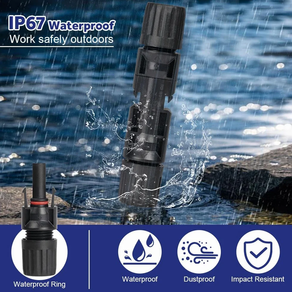 Conector Solar Fotovoltaico 8 Pares Macho/Hembra Impermeable