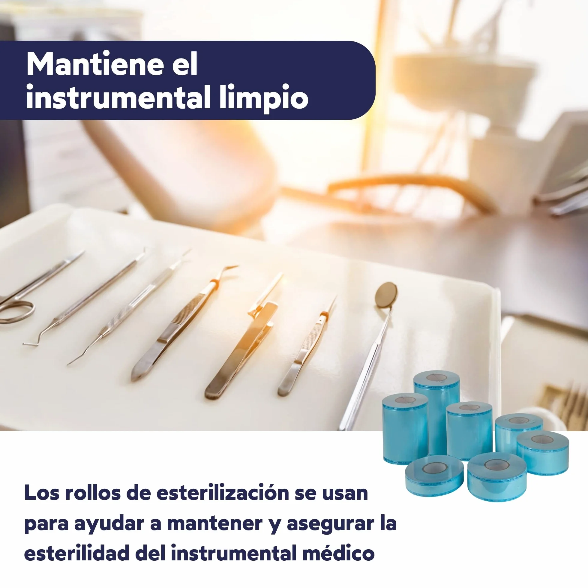 Rollo de Esterilización Autoclave 200m 7,5cm x 200m