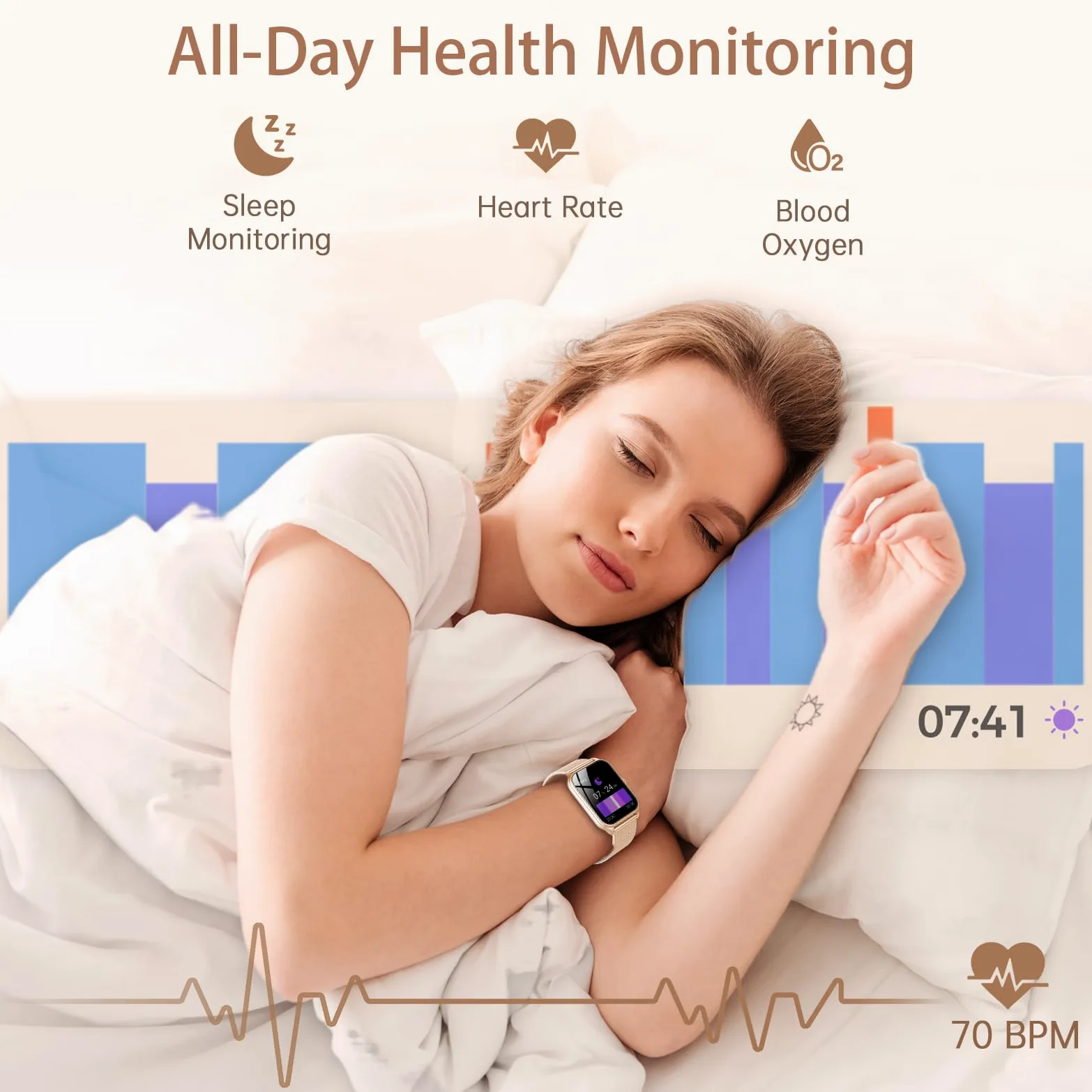 Reloj Inteligente Mujer, 1.91" Smartwatch Mujer Pulgadas con Llamadas, IP68 Impermeable, 120+ Modos Deportivos con HD Pantalla Táctil, Podómetro, Monitor de Sueño, para Android iOS