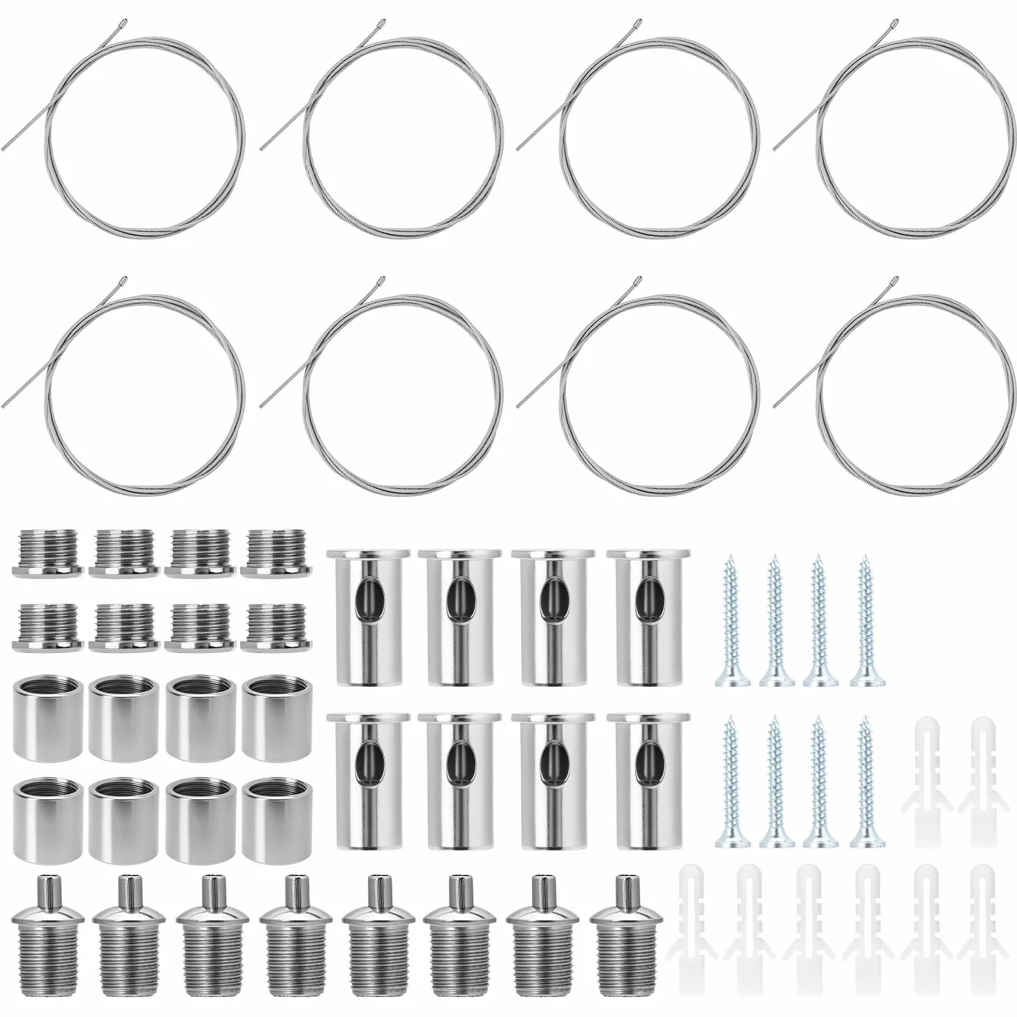 QWORK Kit de Suspensión para Paneles LED 1.5 mm x 1.5 m Cable de Acero Inoxidable
