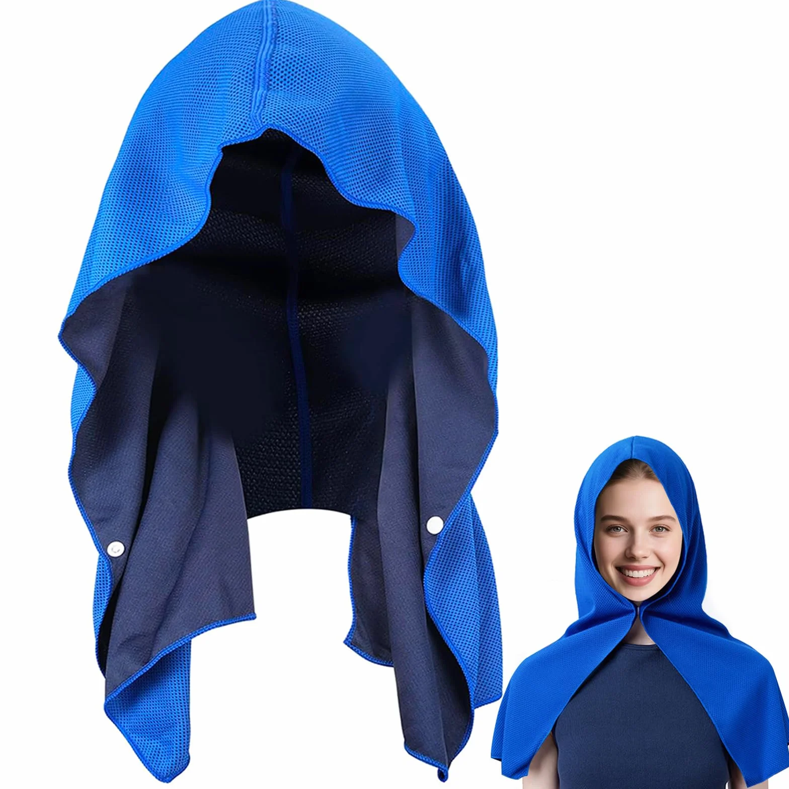 Toalla Refrescante Deporte, Pañuelo Cabeza Deporte Toallas Refrescantes, Microfibra Toalla Refrescante con Capucha, Toallas de Refrigeración para Cuello y Cara para Deporte, Camping, Playa, Aire Libre