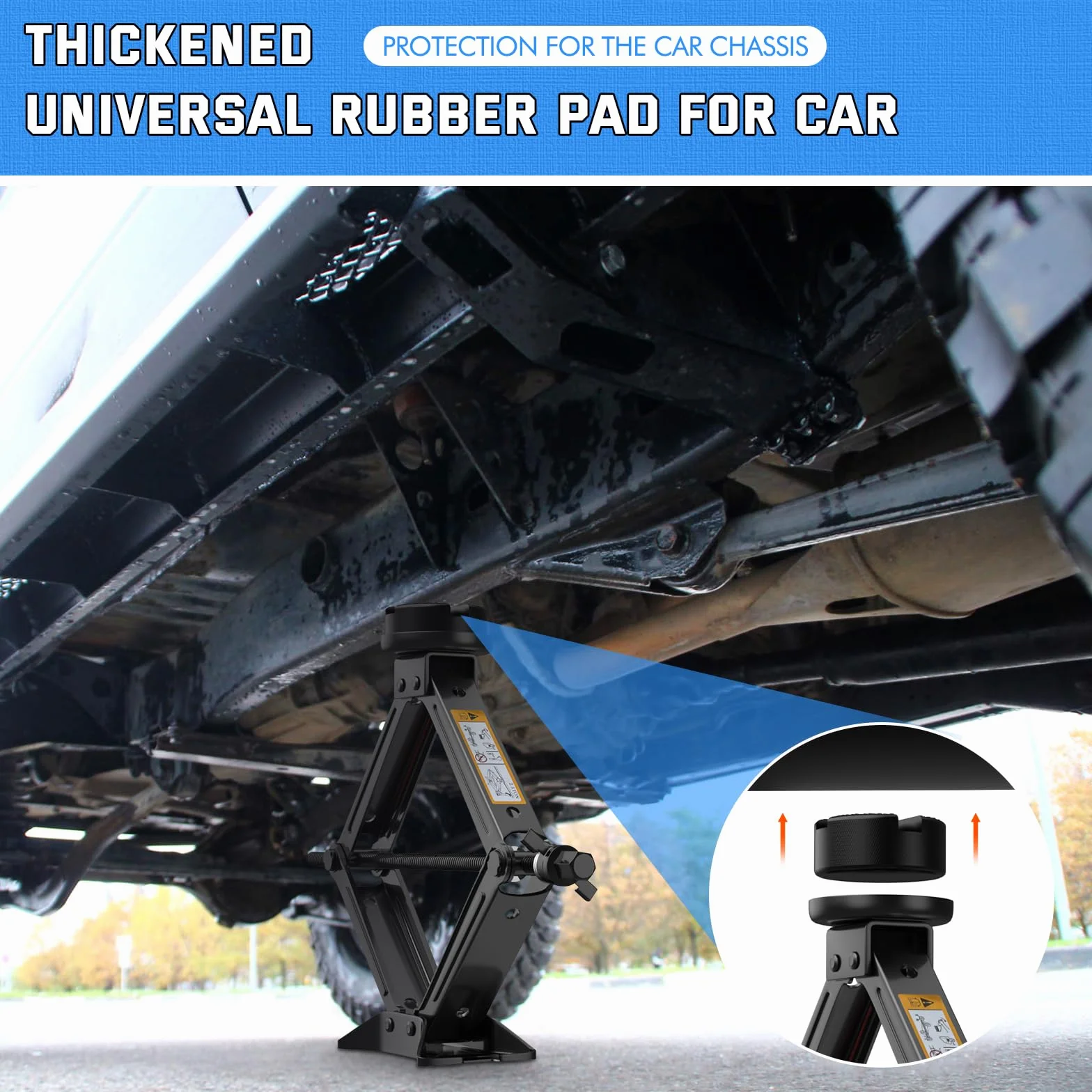 IMAYCC Jack de Coche 2,5 T/2500 kg Universal Almohadilla de Goma Carro portátil con Llave de Freno de Rueda Kit de Emergencia SUV MPV