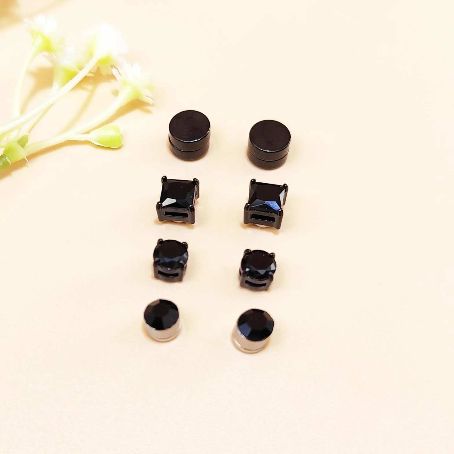 Pendientes magnéticos Acero inoxidable Pendientes sin perforar Pendientes punk CZ