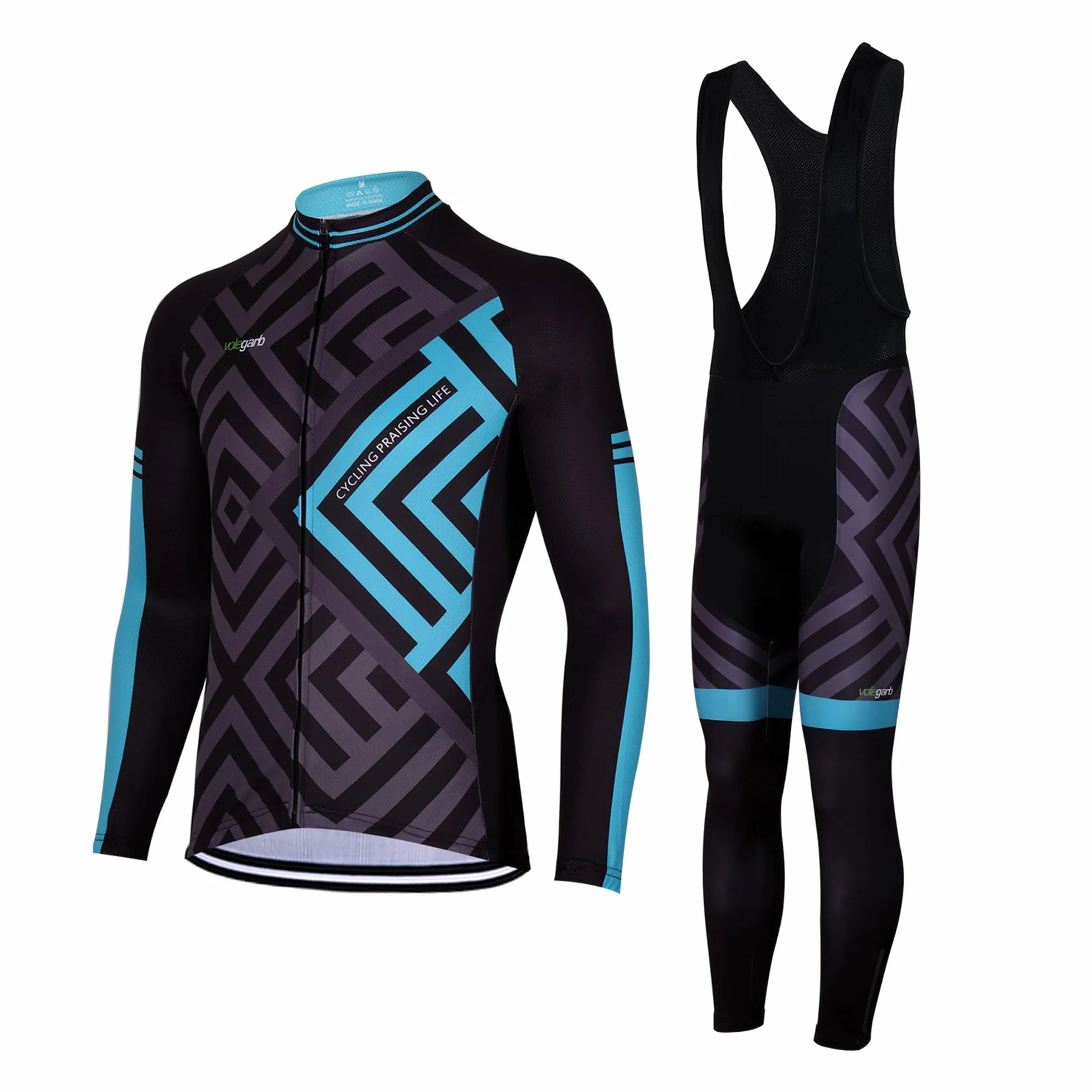 Meicynhoger Ropa Ciclismo Otoño Invierno para Hombre y Mujer,Ciclismo Maillot MTB de Manga Larga y Culotte Pantalones Acolchado 3D