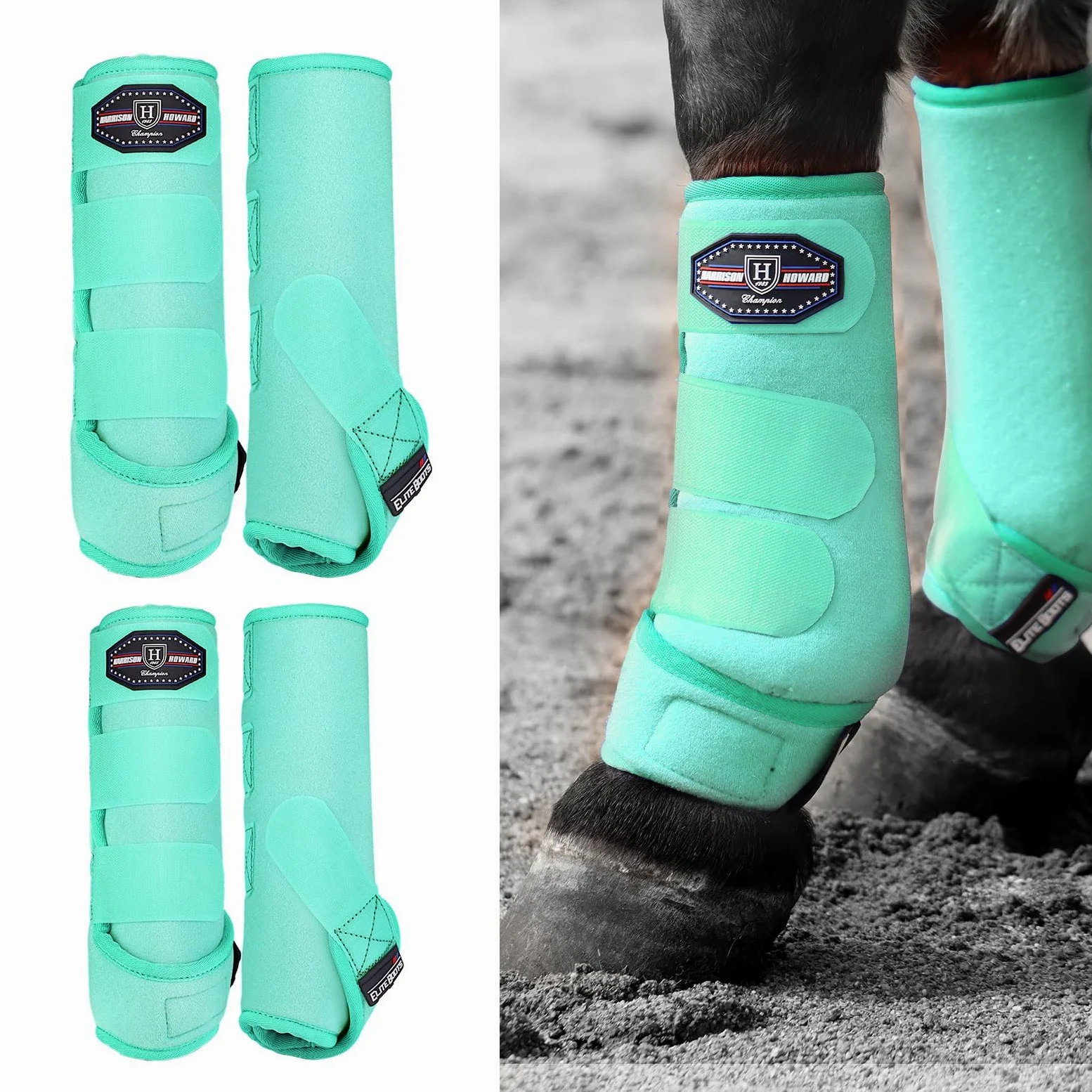 Harrison Howard Botas deportivas de caballo Excelente soporte para patas de caballo valioso paquete de 4