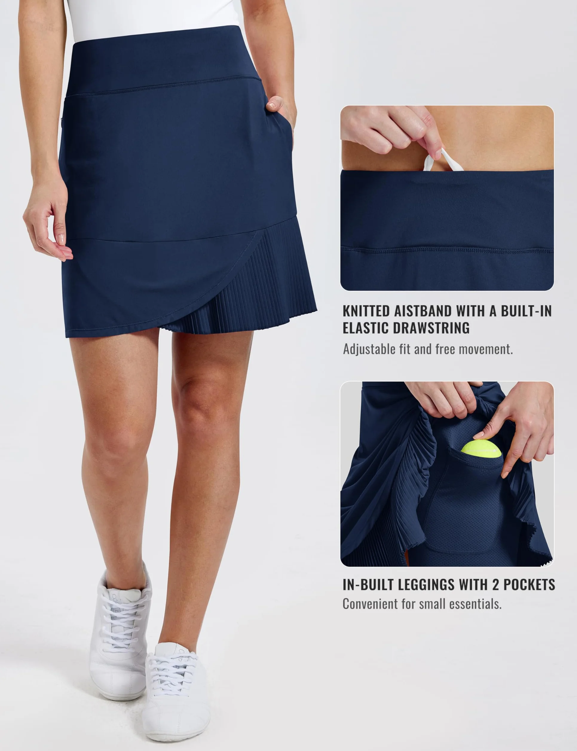MoFiz Falda Tenis para Mujer con Pantalones Cortos Falda Deportiva Plisada con Bolsillos para Golf Senderismo y Deportiva Ciclismo S-3XL