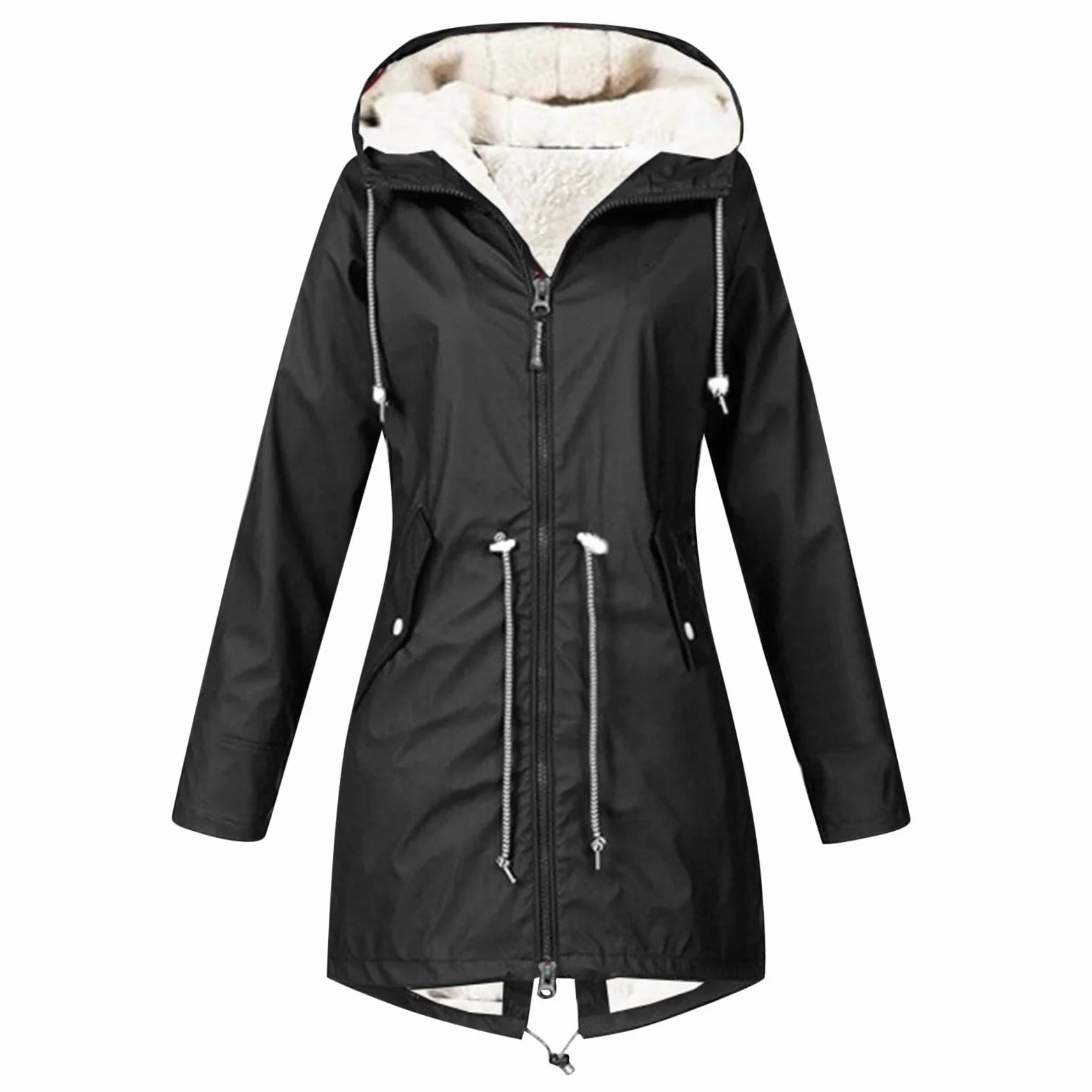 Generisch Chubasquero para mujer, impermeable, ligero, transpirable, chaqueta de entretiempo, chaqueta de senderismo, cortavientos A2
