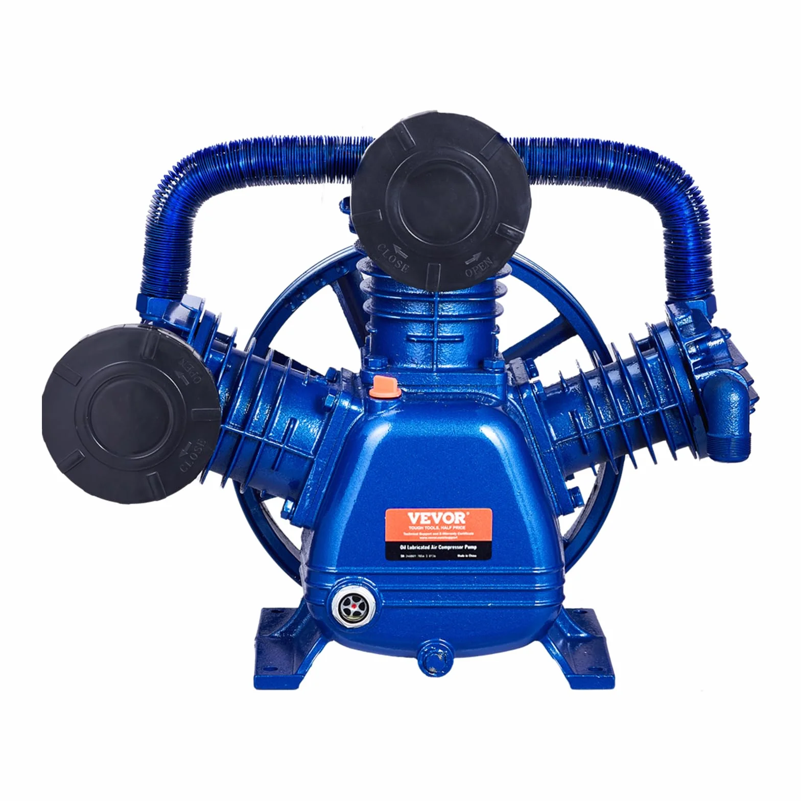 VEVOR Cabezal de Bomba de Compresor de Aire, 10 HP, 17,5 CFM, 185 PSI, Doble Etapa, Hierro Fundido