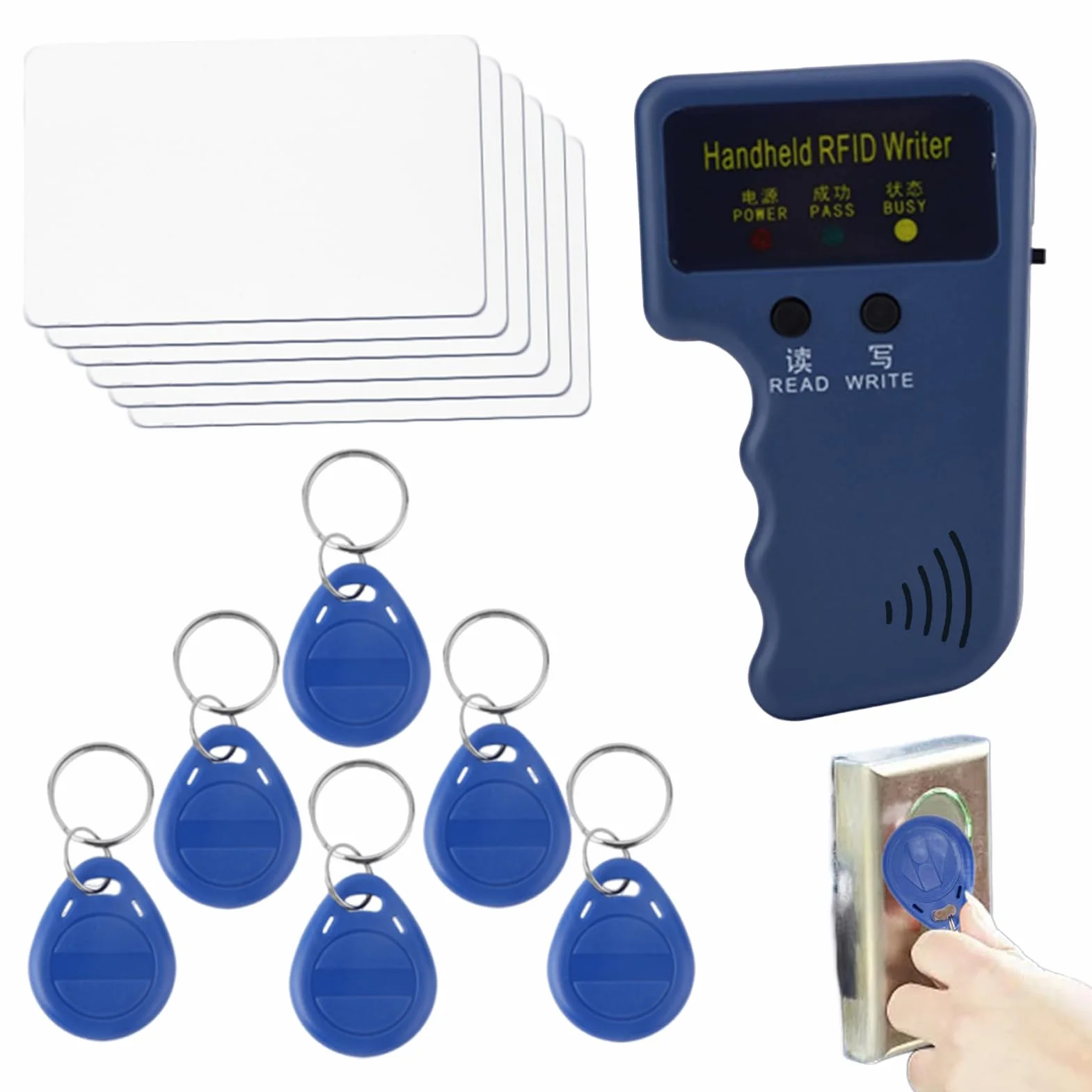 Clonador Duplicador R-FID de Tarjeta de Proximidad 125 kHz con Llavero y Tarjetas