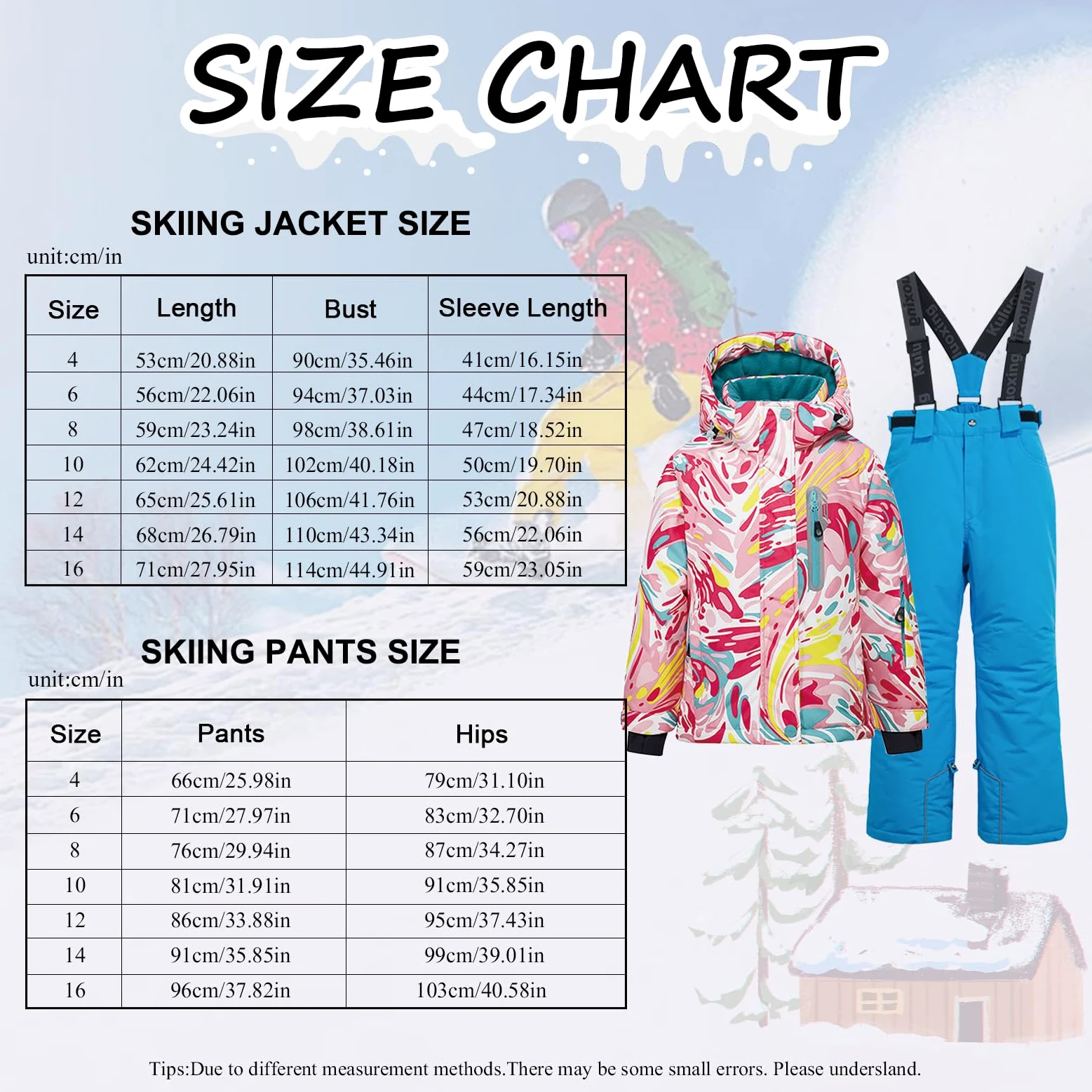 Conjunto de traje de esquí infantil de 2 piezas con capucha, traje de nieve impermeable a prueba de viento para niños y niñas, chaqueta de esquí cálida y pantalones de esquí, rosa brillante