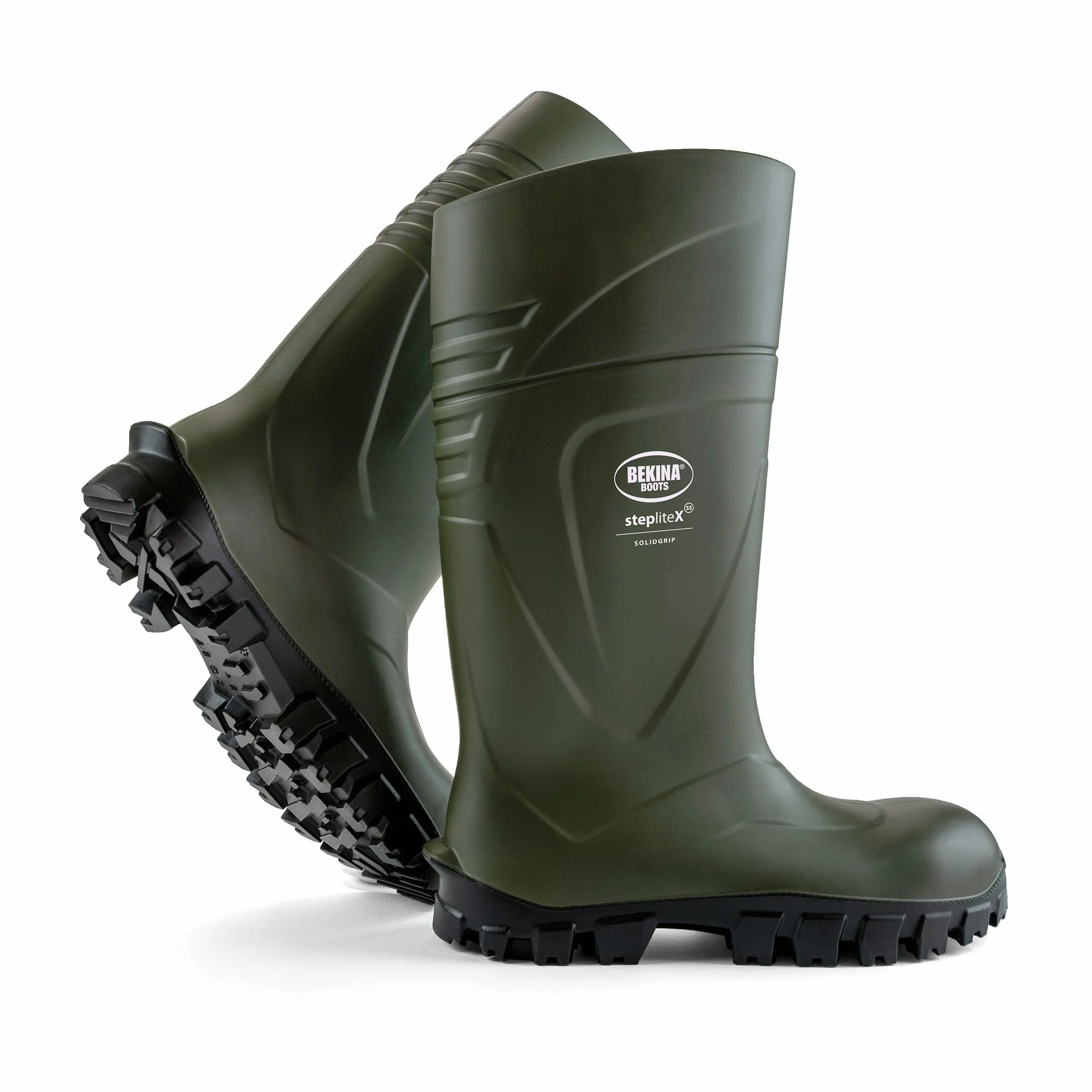 Botas de Seguridad y de Trabajo para Hombres y Mujeres Incl. Puntera y Suela de Acero de Alta Seguridad, para Uso agrícola, garantizan una excelente adherencia, Verde, EU 47