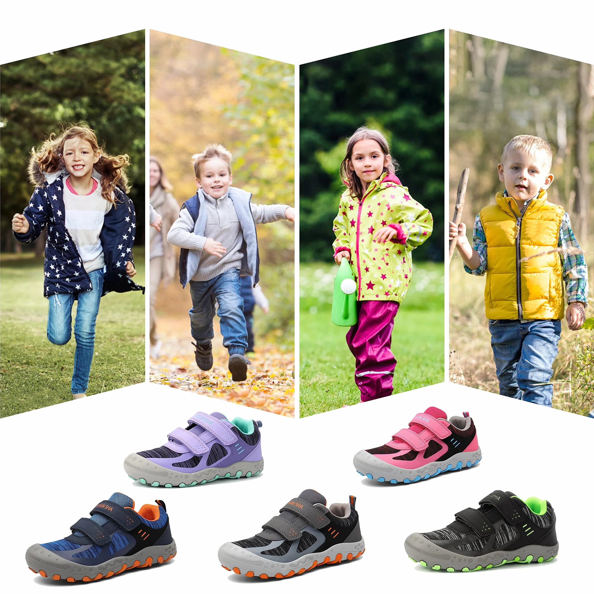 Mishansha Zapatos de Deportivo para Niños y Niñas Antideslizante Zapatillas de Senderismo Ligero, Talla 24-38 EU