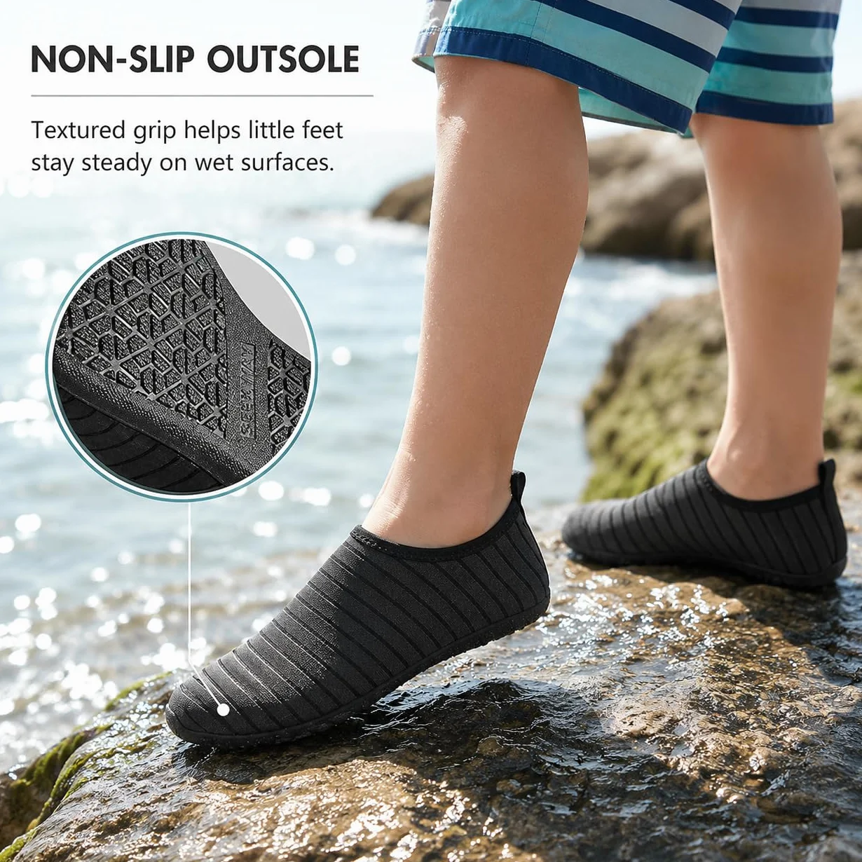 Chanclas de baño para niños suela reforzada antideslizante secado rápido tallas 22-35 EU