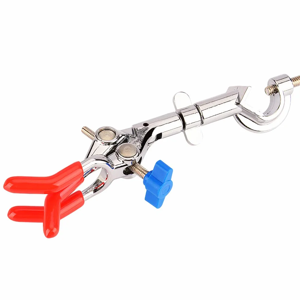 Labasics 3-Diente Abrazadera Giratoria 360 Grados de Laboratorio Swivel Clamp con Revestimiento de Goma