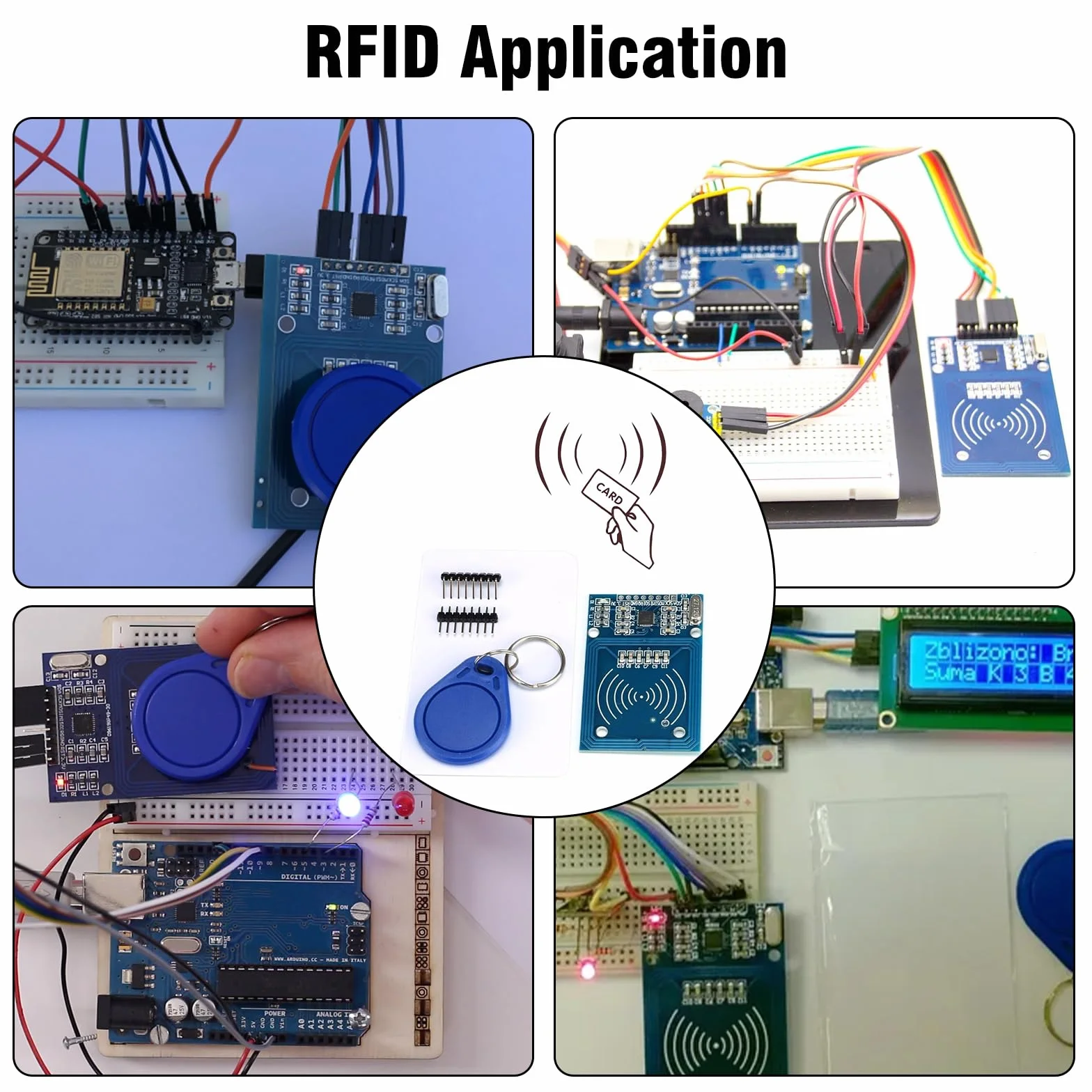 Kit RFID 2 Piezas Módulo Sensor Tarjeta IC 13,56MHz Compatible con Arduino