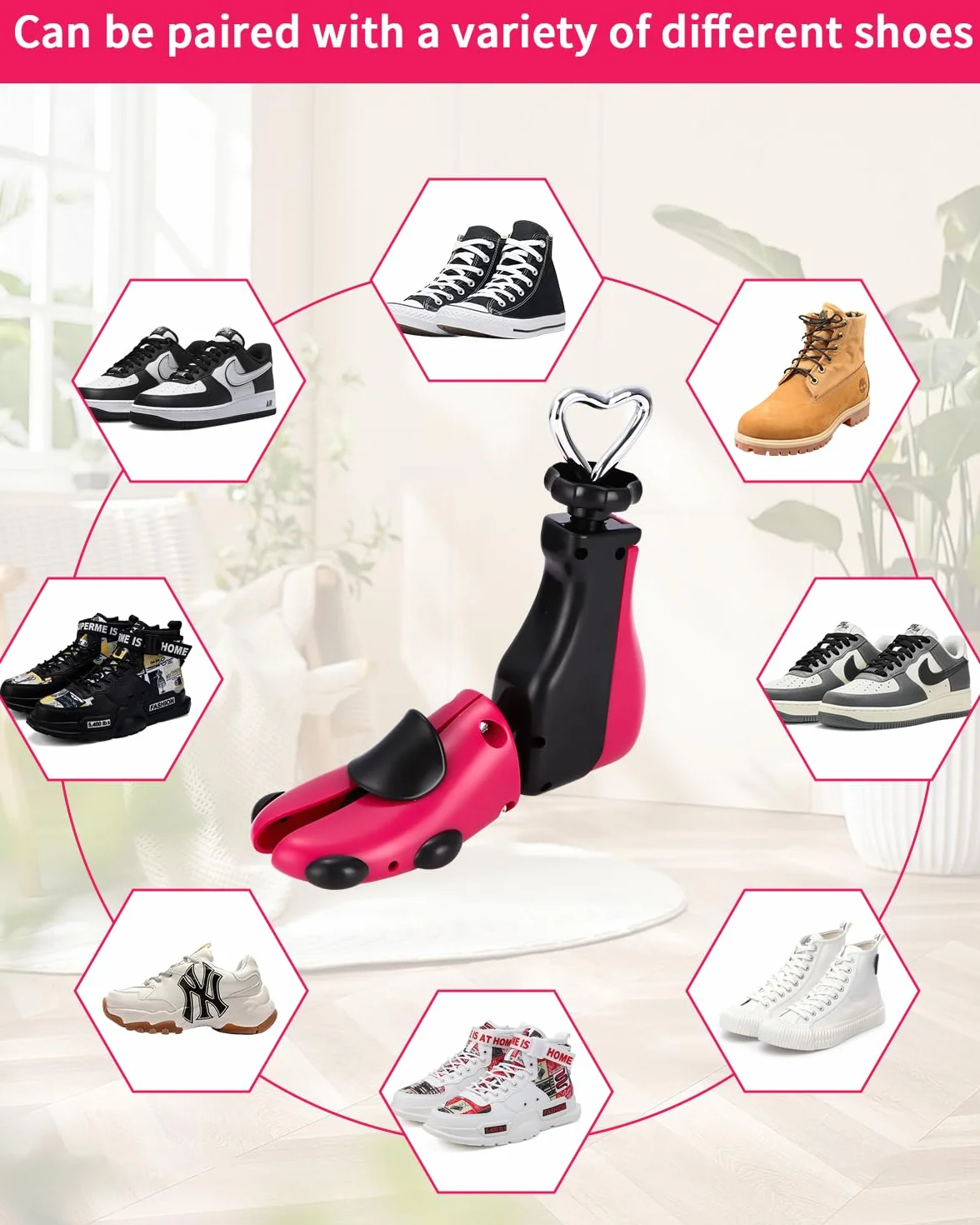 Yulado Hormas para Zapatos, Plástico Ensanchador de Con Calzador, Dilatador Unisex, Justable Longitud y Anchura Horma Ensanchar Zapatos, Ideales para Deportivas, Planos.