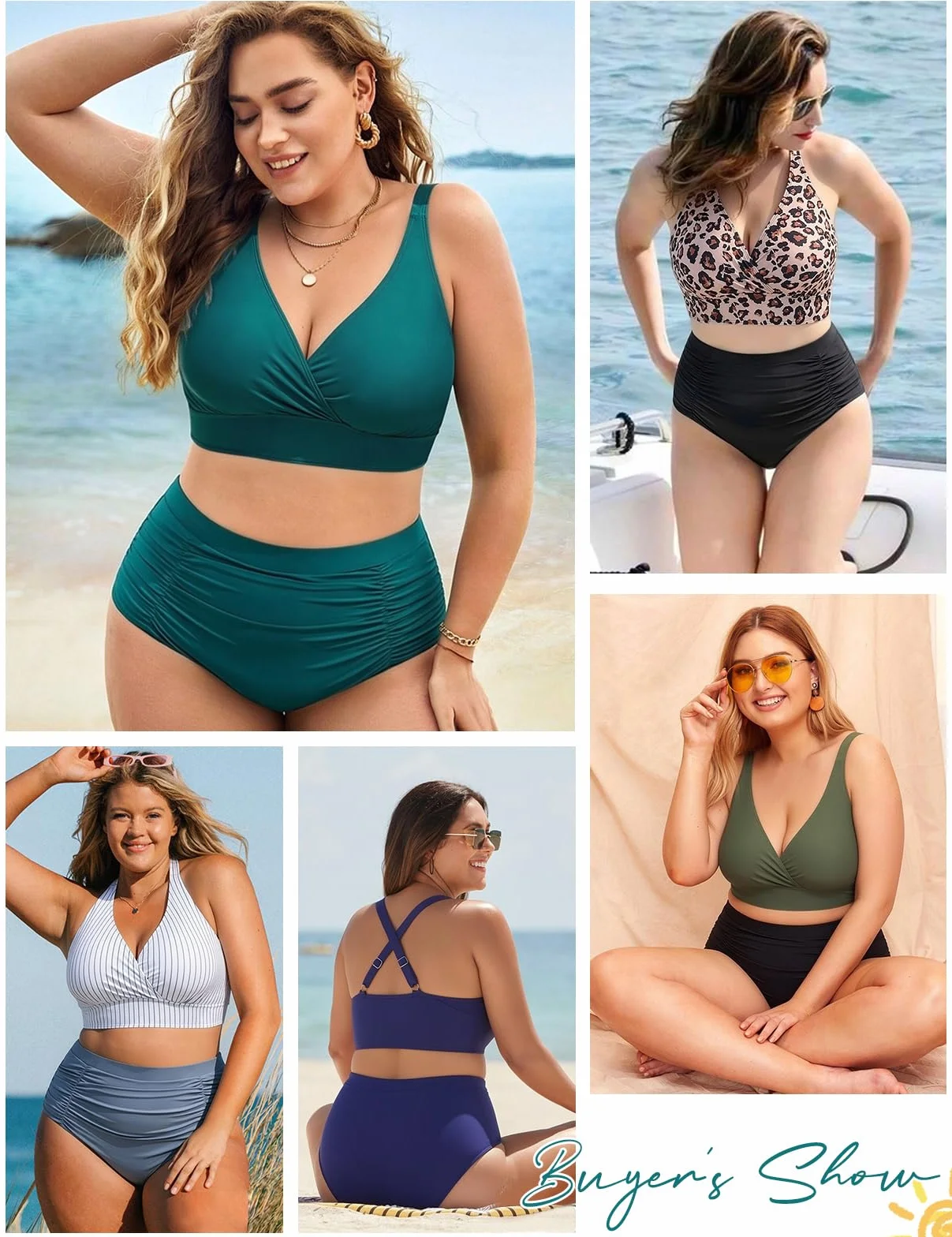 Nadeer Conjunto De Bikini De Talla Grande Reductor Cintura Alta Push Up Mujer Ropa De Playa