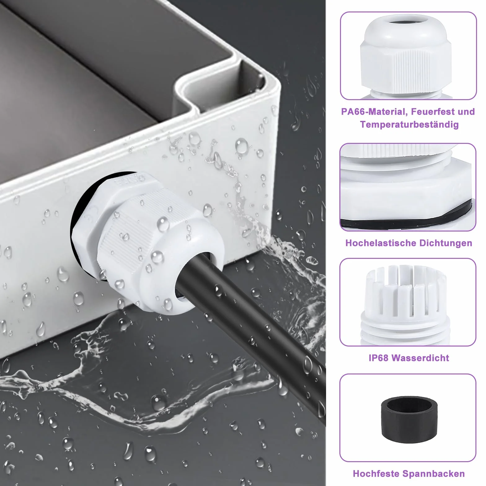 Prensaestopas Impermeable IP68 46 Piezas M12 M16 M20 M25 M32 Glándulas de Cable Ajustables