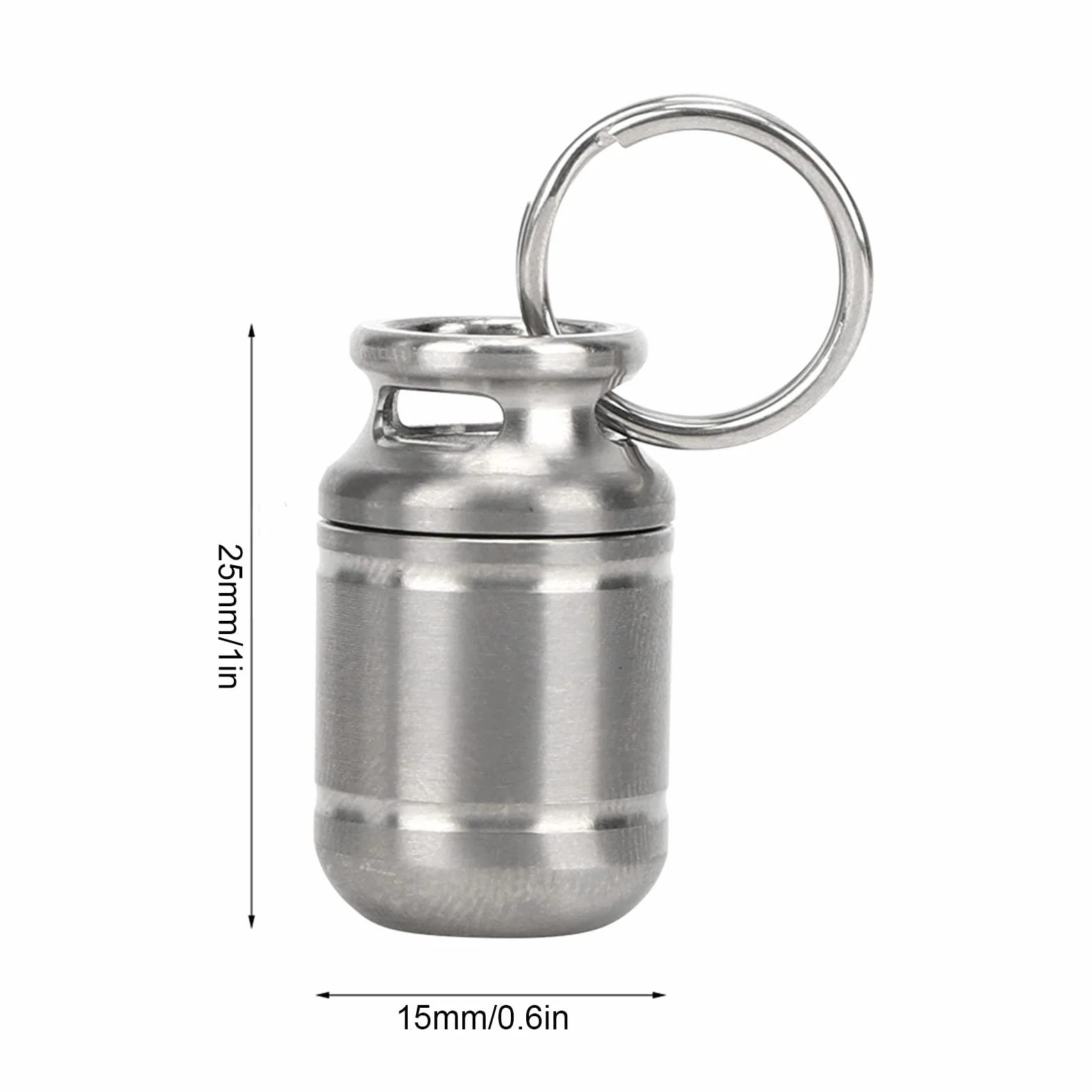 Mini Botella de Almacenamiento de Píldoras Impermeable con Soporte de Aleación de Ti Portátil