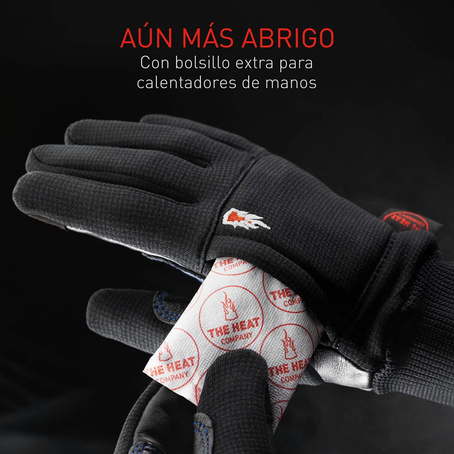 THE HEAT COMPANY – Durable Liner Pro - Guantes Piel Hombre - Guantes de Cuero Mujer - Guantes tactiles Invierno - Guantes termicos Negro - Guantes Deporte para bicileta y fotografia