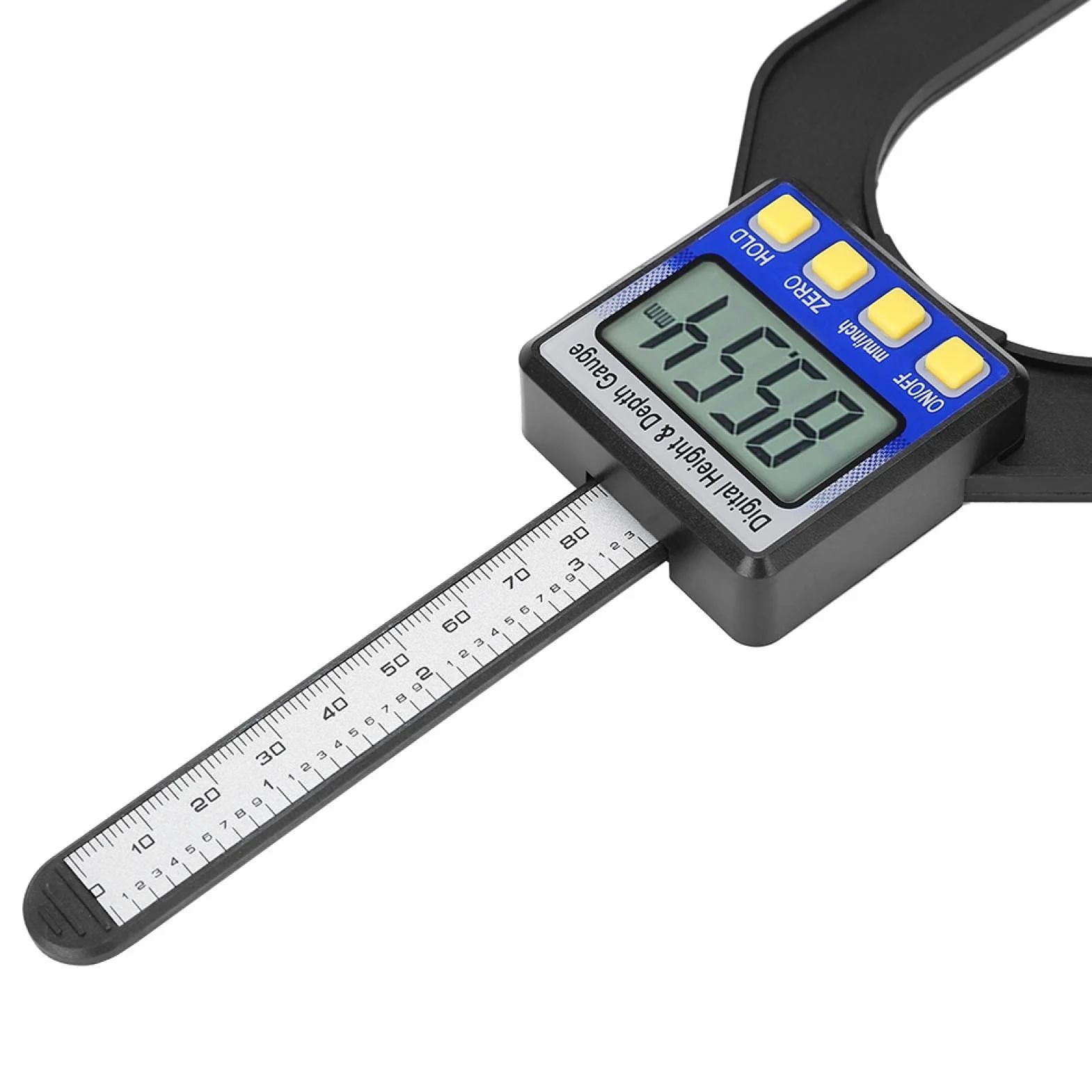 Medidor de profundidad digital 0-80 mm con base magnética para sierra de mesa
