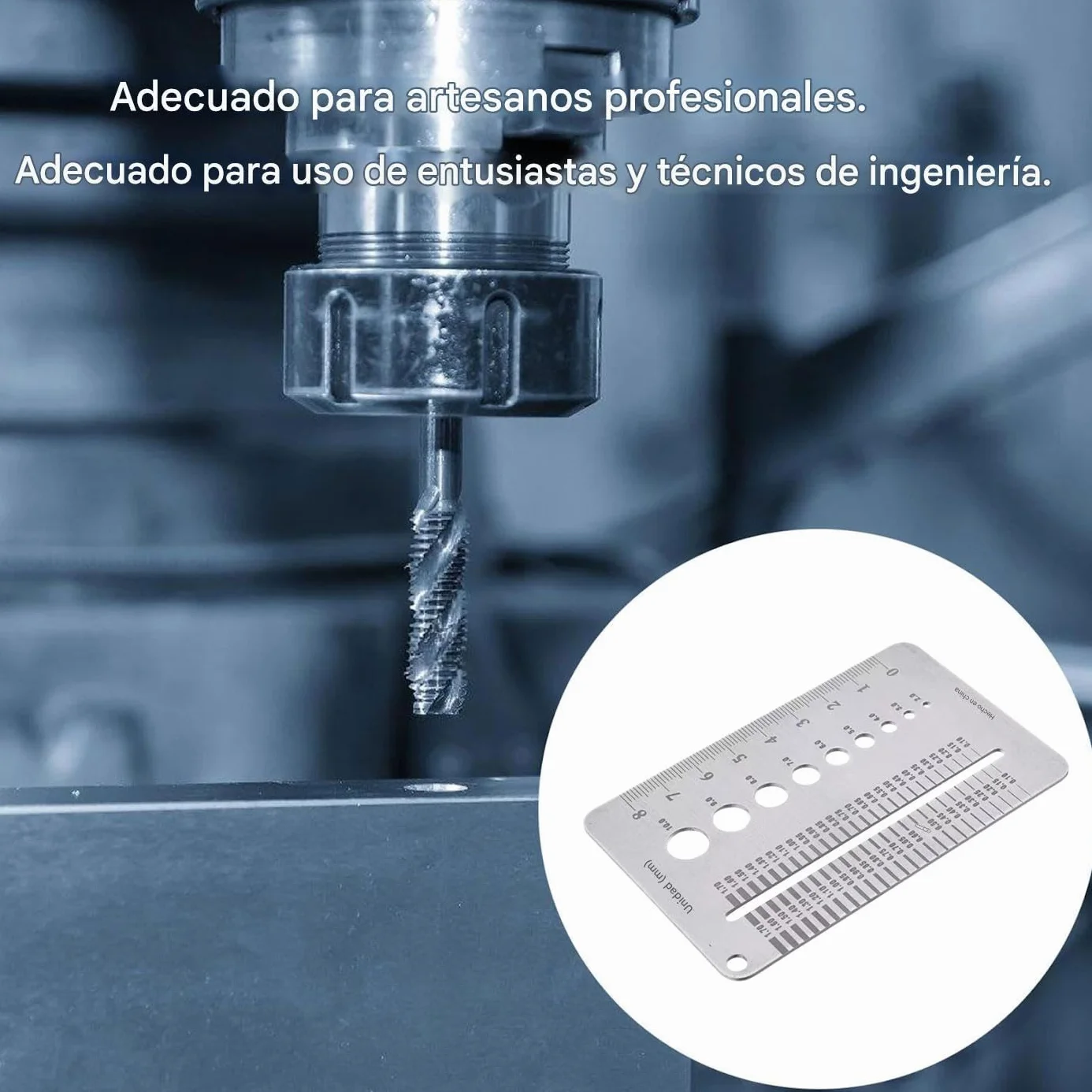 Regla de Precisión Milimétrica - Medidor de Ancho de Grietas en Acero Inoxidable para Hormigón