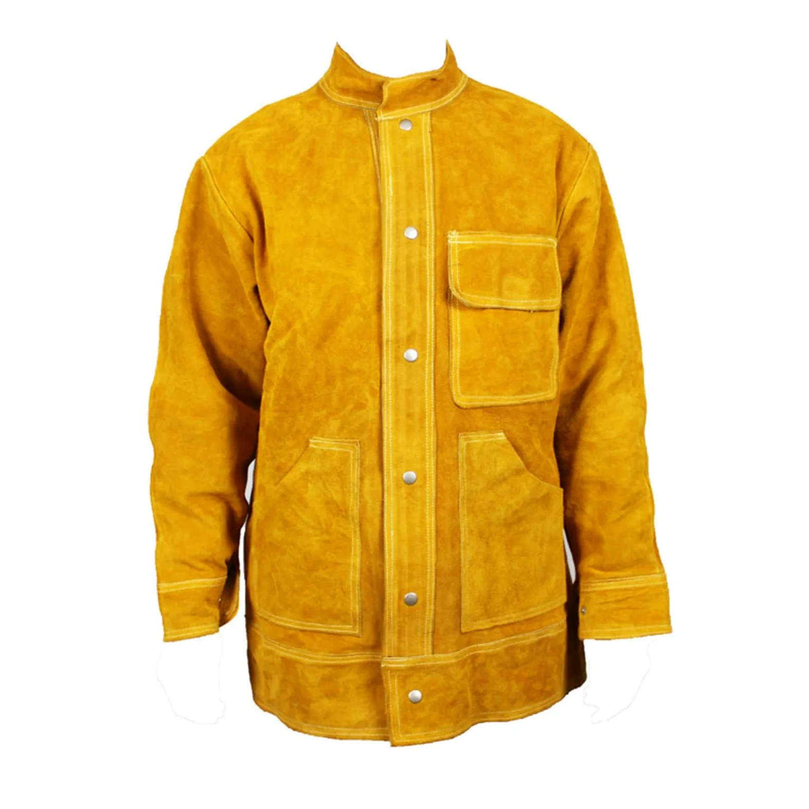 Ropa de Cuero, Abrigo Resistente, Camisas de Soldadura Resistentes al Calor y al Fuego para Hombres con herreros y carpinteros