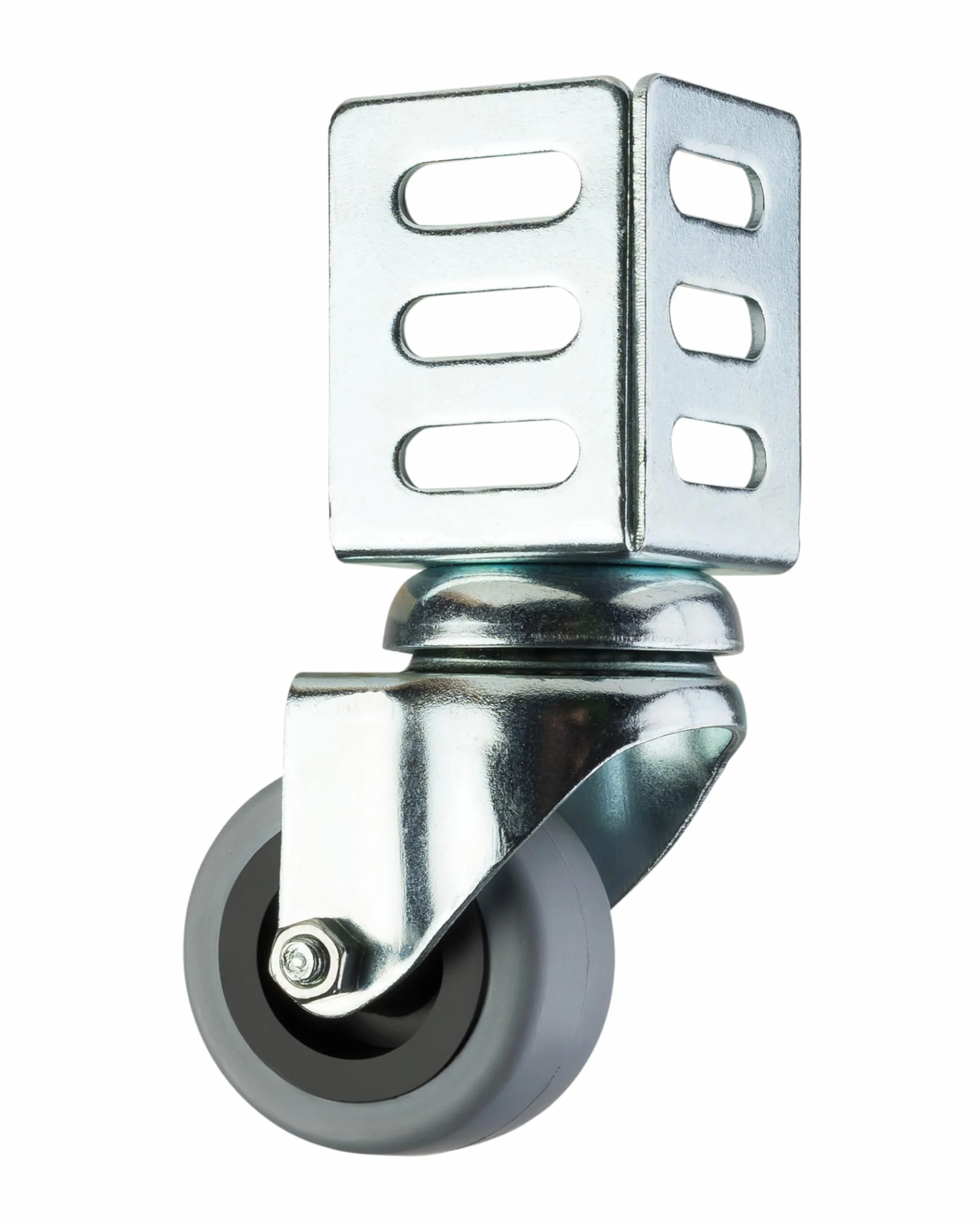 Dörner + Helmer Juego giratorias con Chapa Angular 38 x 38 x 52 mm Rueda de Goma Capacidad de Carga 40 kg 4 Unidades