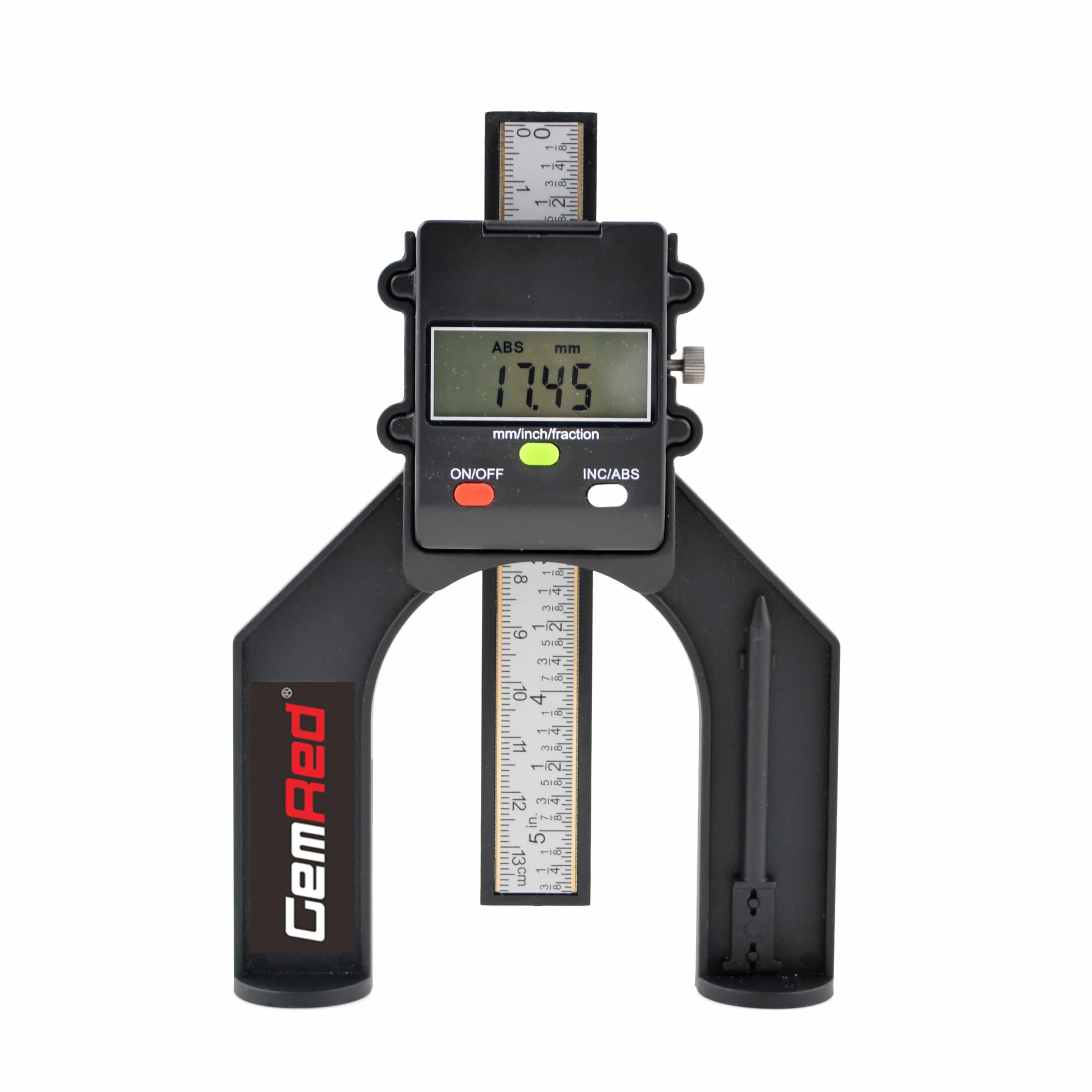 GemRed Medidor de profundidad digital altímetro precisión 0-80 mm pies magnéticos para mesa de fresado carpintería